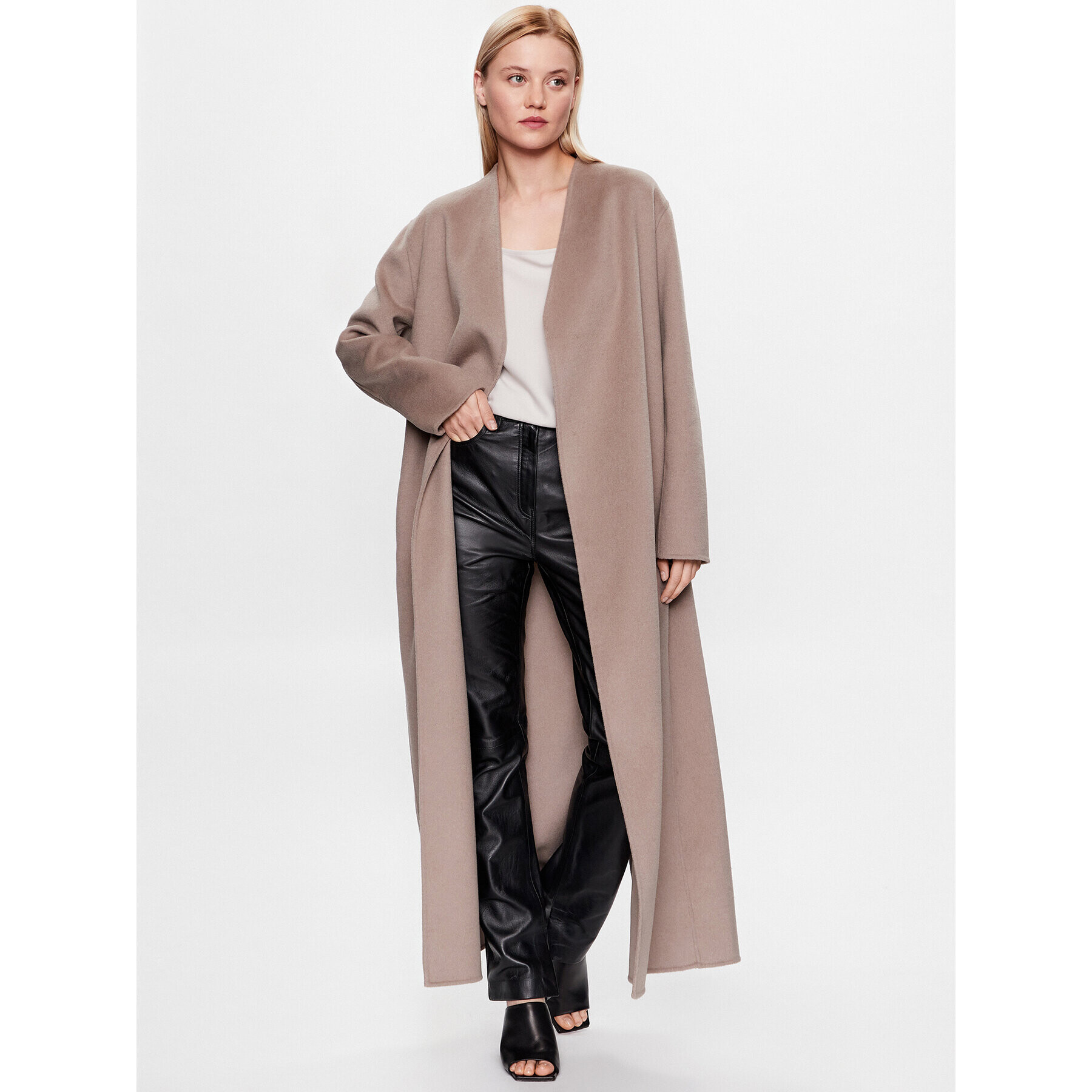 Calvin Klein Вълнено палто K20K205905 Сив Regular Fit - Pepit.bg