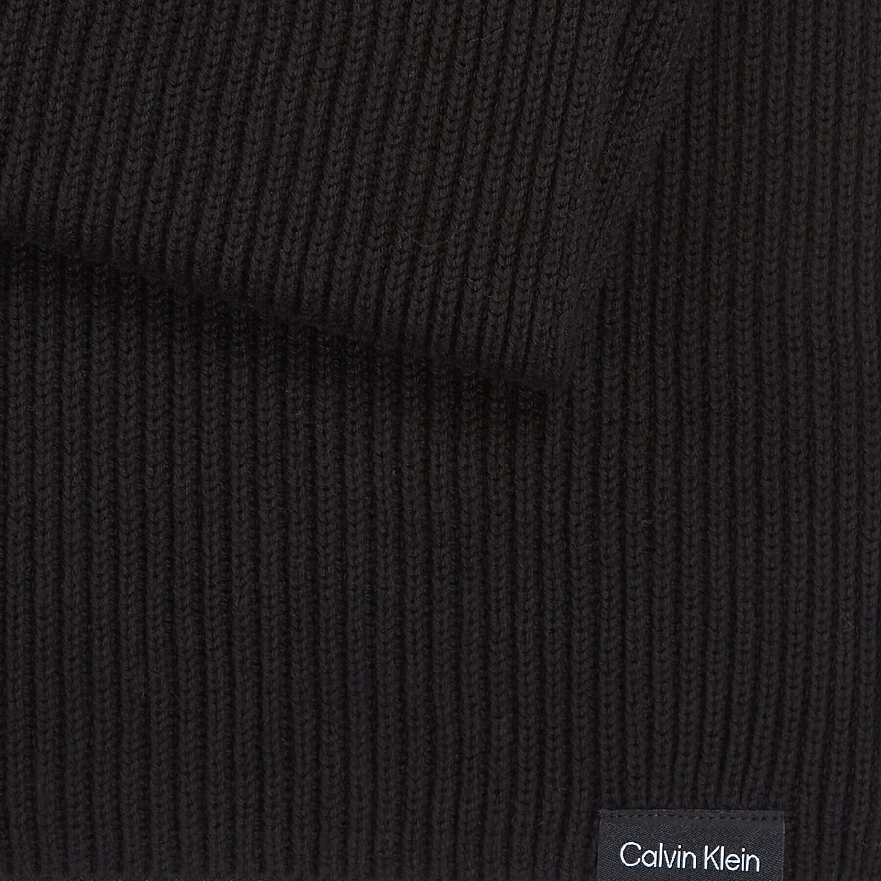 Calvin Klein Зимен шал Classic Cotton Rib Knit Scarf K50K510996 Черен - Pepit.bg