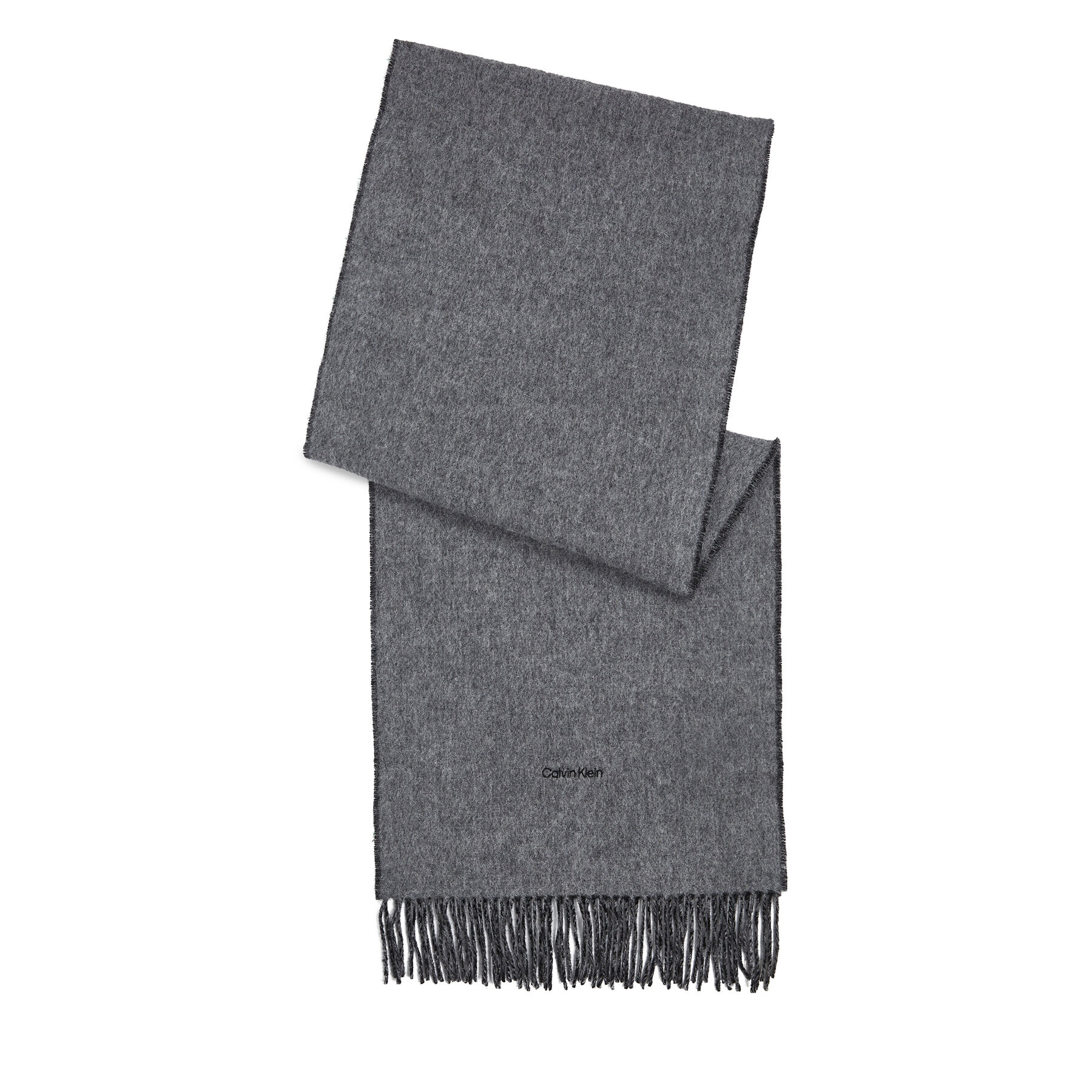 Calvin Klein Зимен шал Fringes Two Tones Scarf 40X200 K60K611111 Черен - Pepit.bg