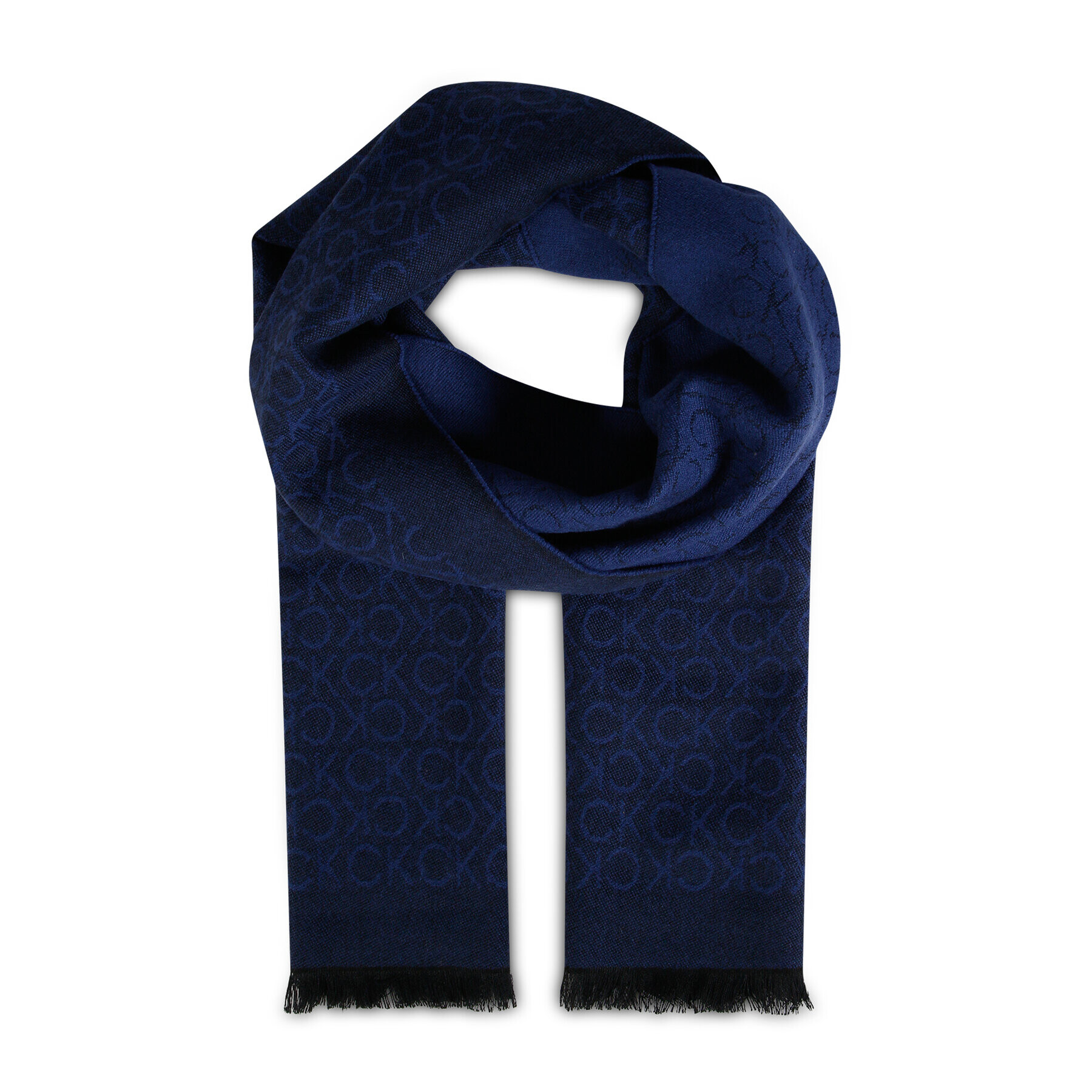 Calvin Klein Зимен шал Monogram Woven Scarf 35X180 K50K509700 Тъмносин - Pepit.bg