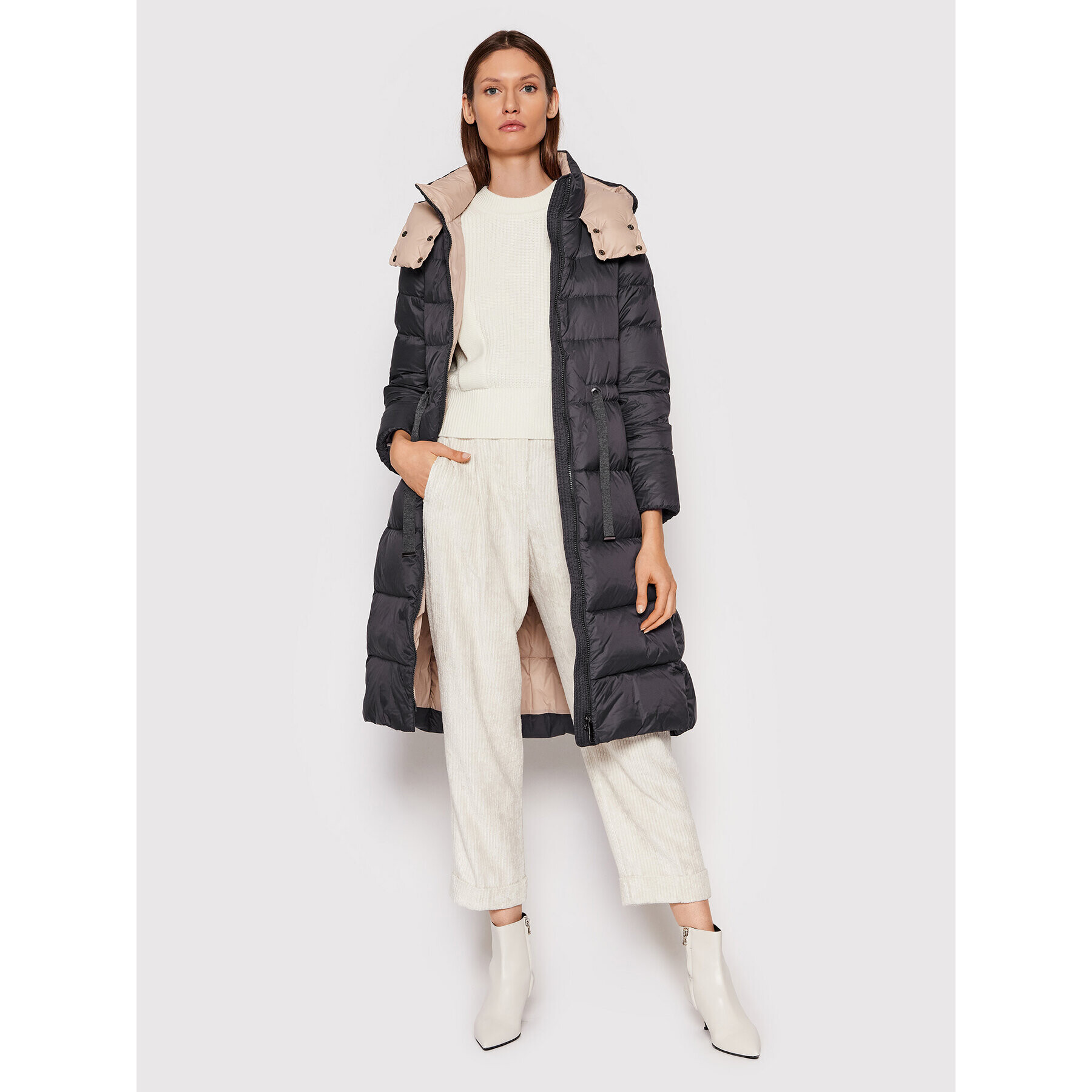 Cappellini Пухено яке M24396 6098C Сив Regular Fit - Pepit.bg