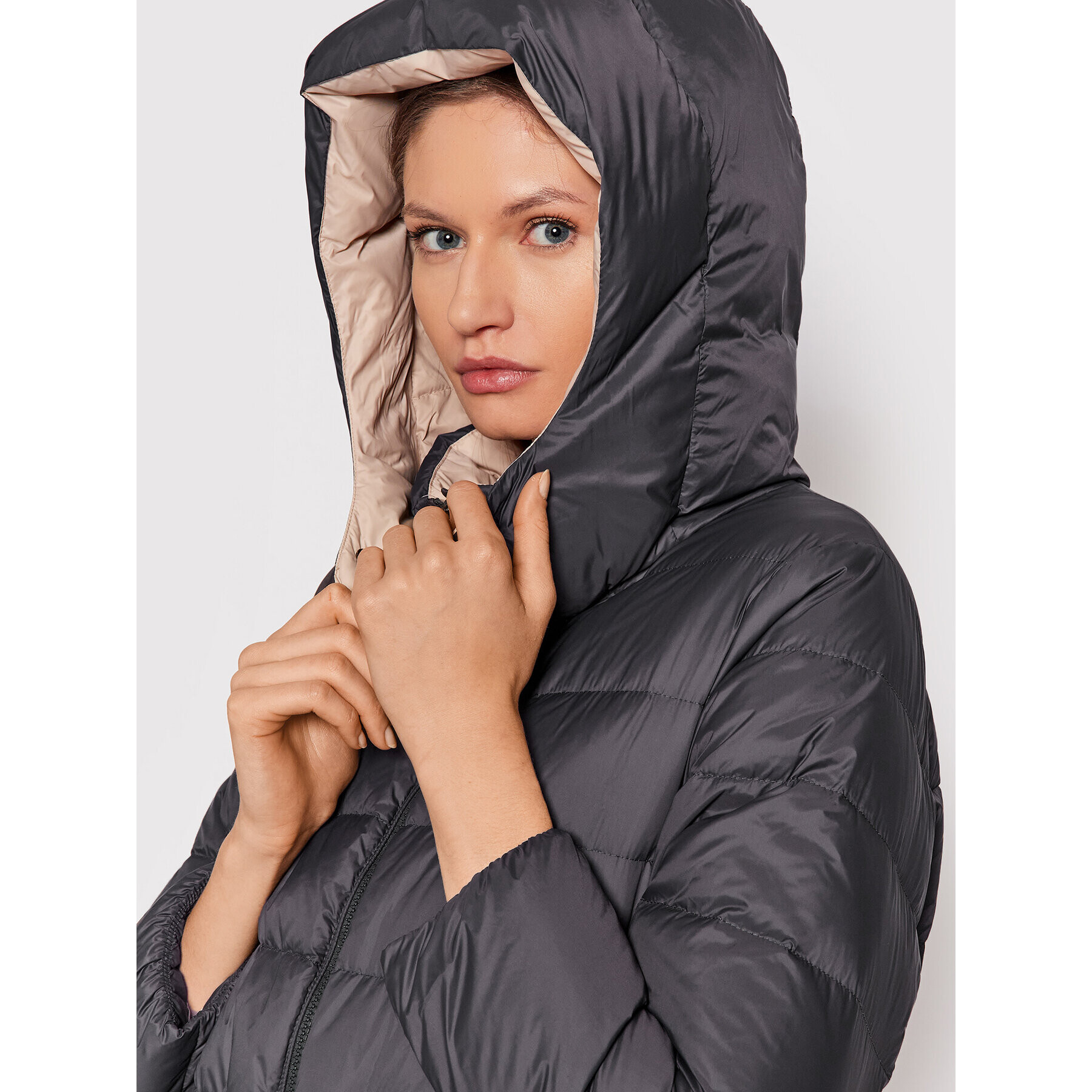 Cappellini Пухено яке M24396 6098C Сив Regular Fit - Pepit.bg