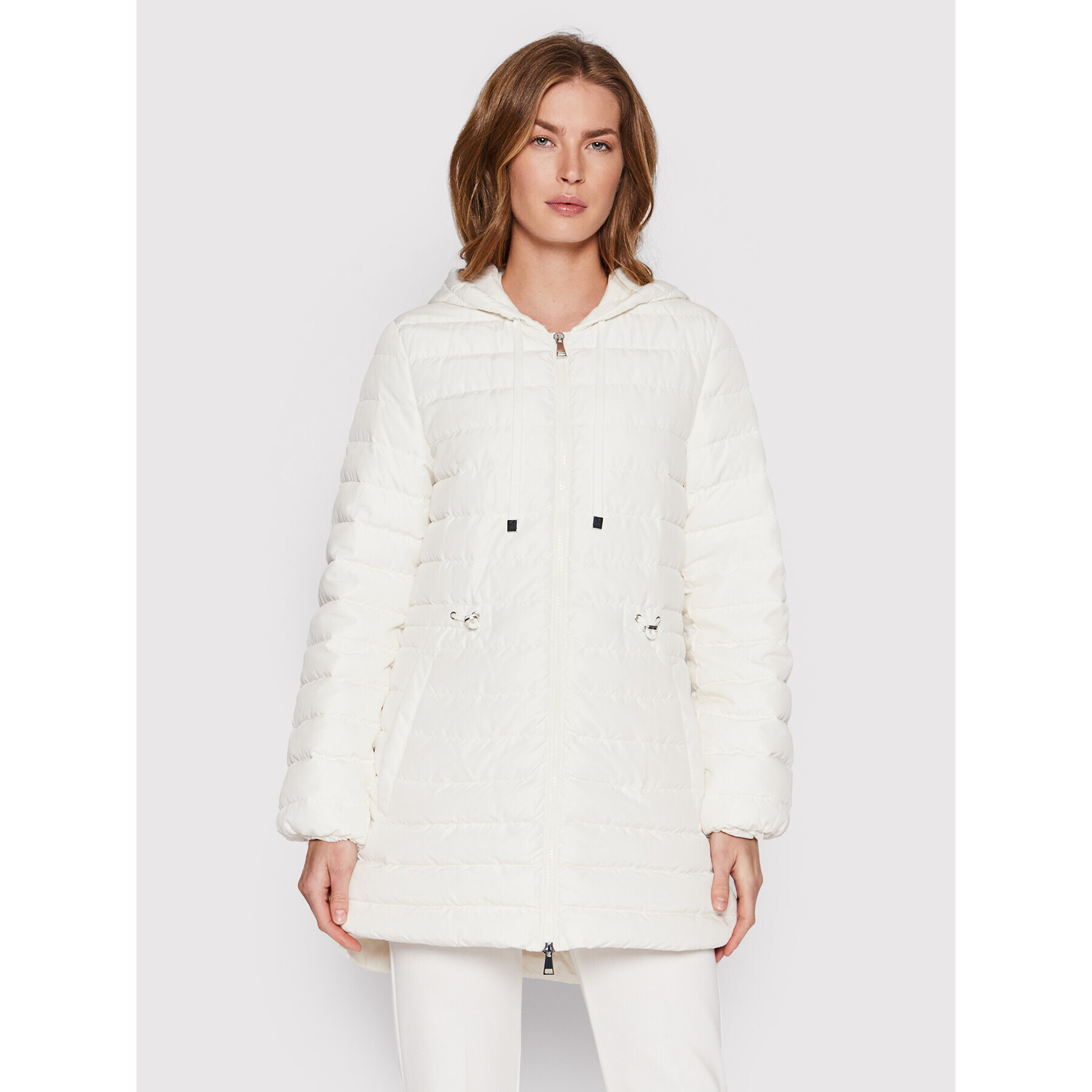 Cappellini Пухено яке M24423 06695 Бял Regular Fit - Pepit.bg