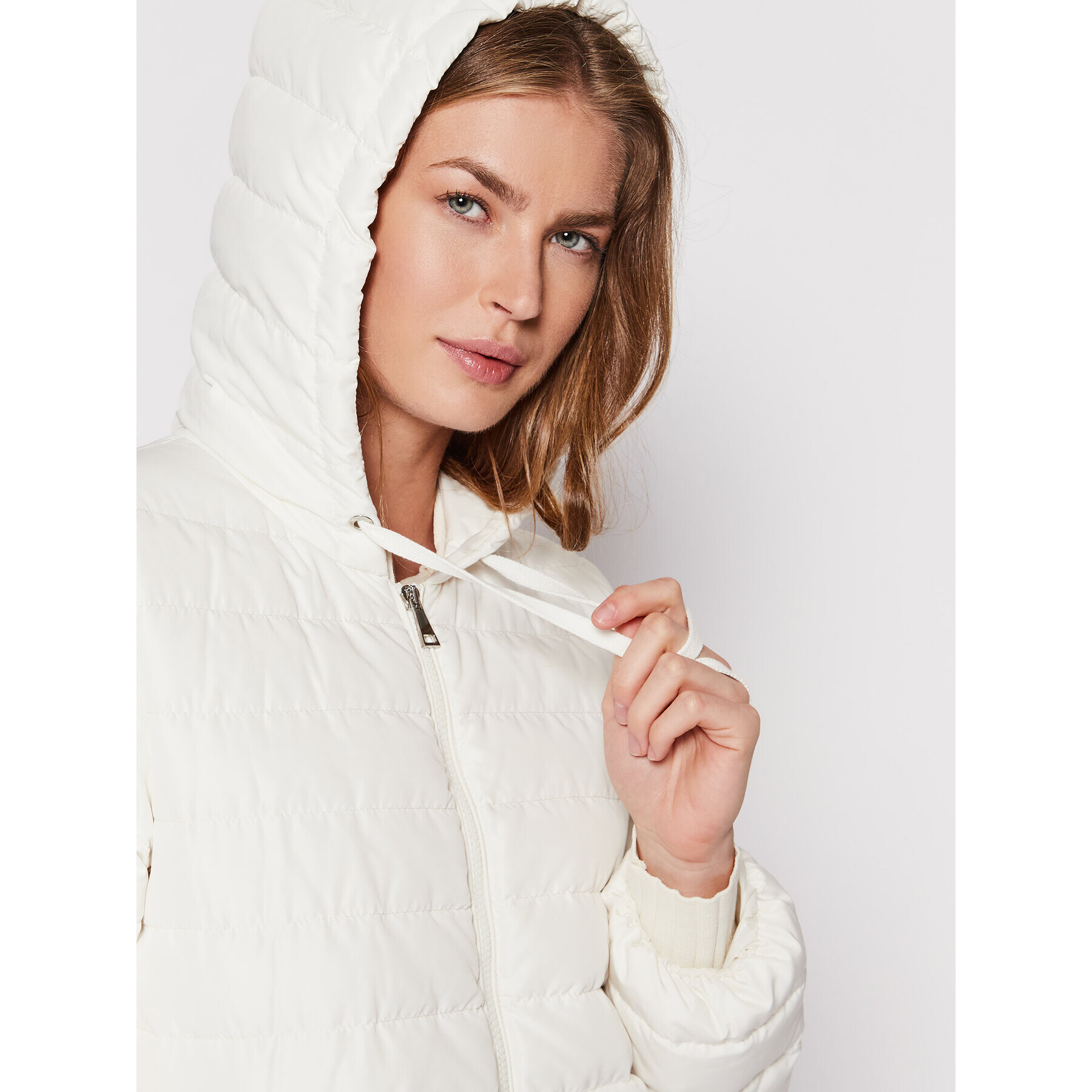 Cappellini Пухено яке M24423 06695 Бял Regular Fit - Pepit.bg