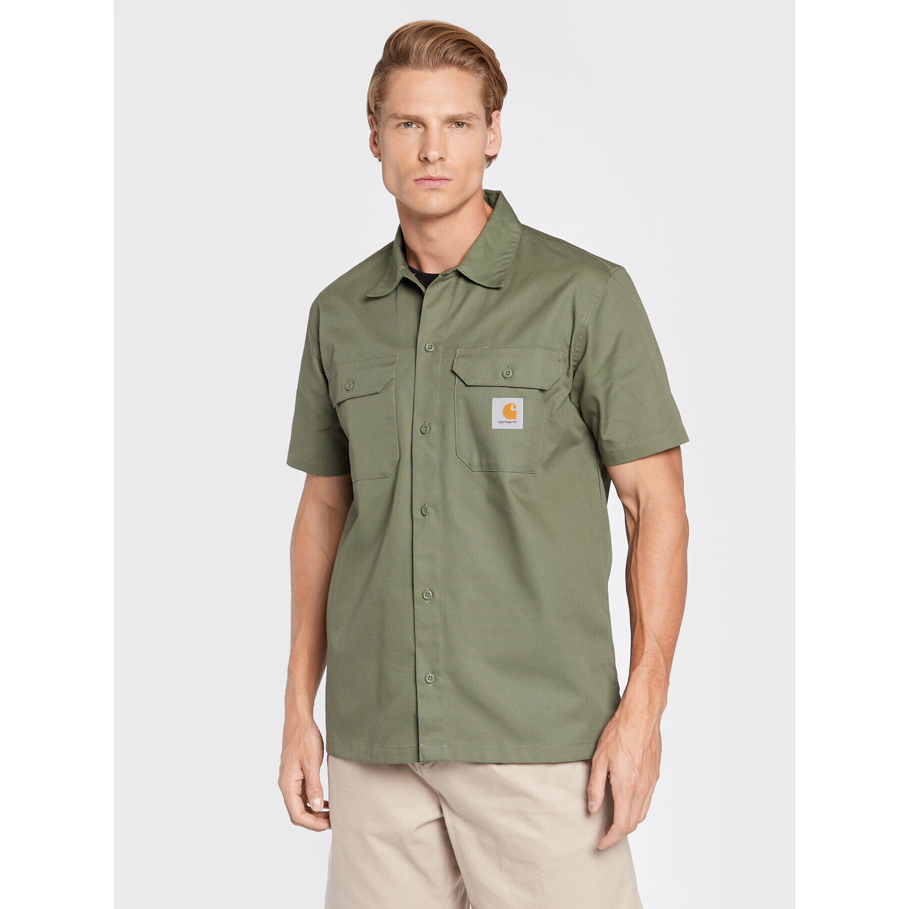 Carhartt WIP Риза Master I027580 Зелен Regular Fit - Pepit.bg