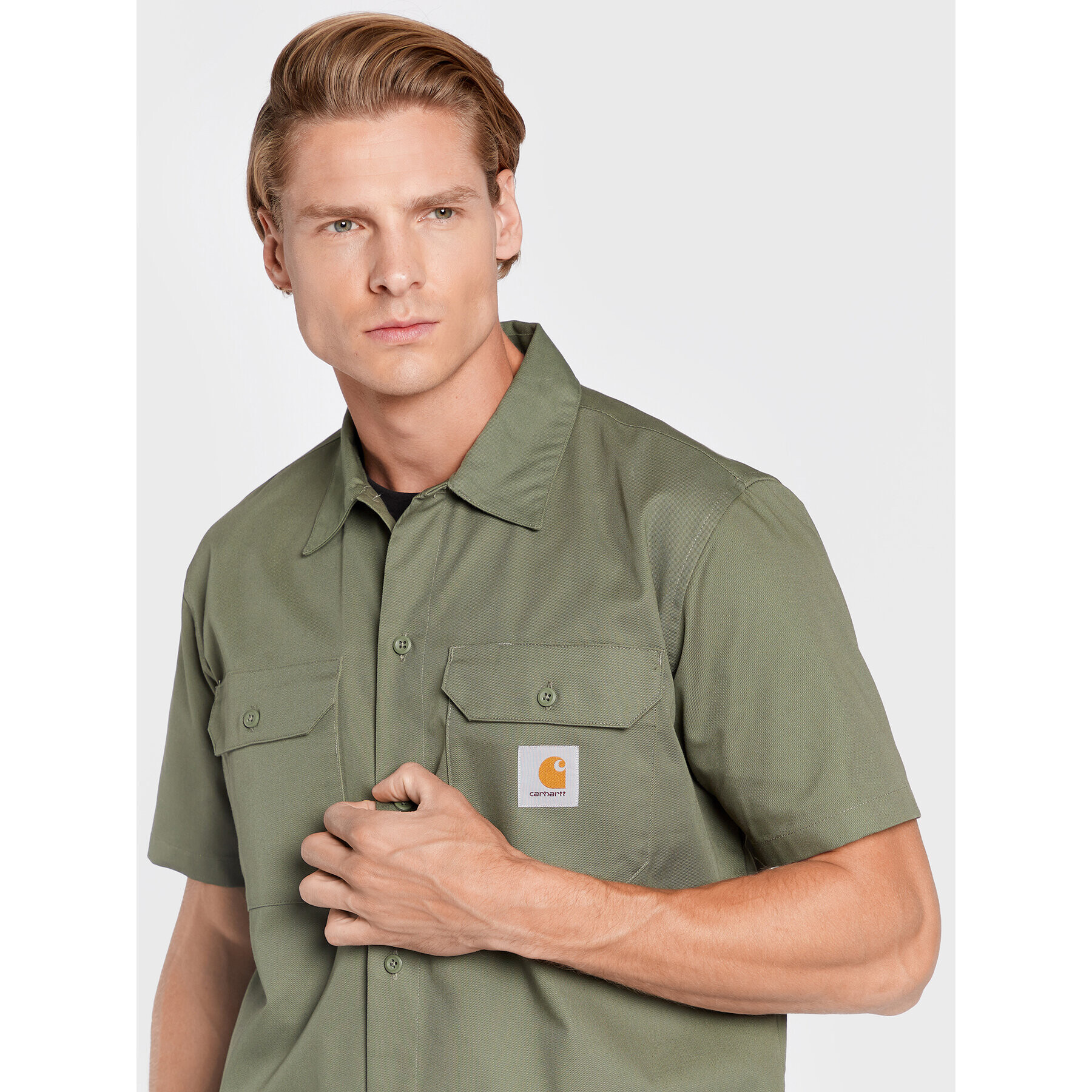 Carhartt WIP Риза Master I027580 Зелен Regular Fit - Pepit.bg