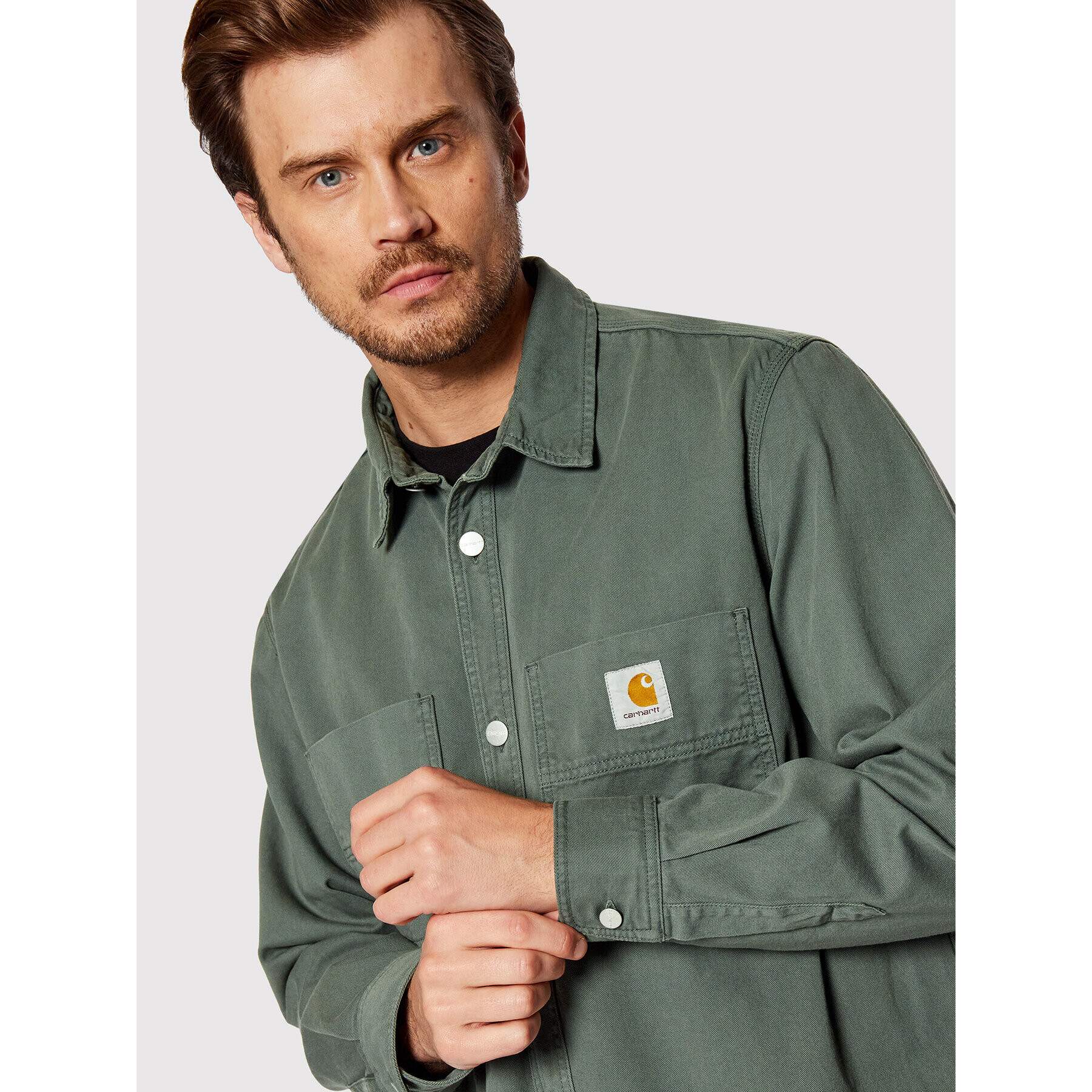 Carhartt WIP Риза Melville I030455 Зелен Regular Fit - Pepit.bg