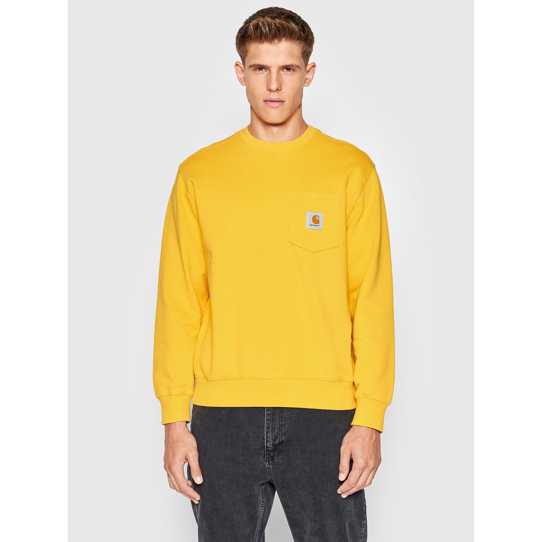 Carhartt WIP Суитшърт Pocket Sweat I027681 Жълт Loose Fit - Pepit.bg