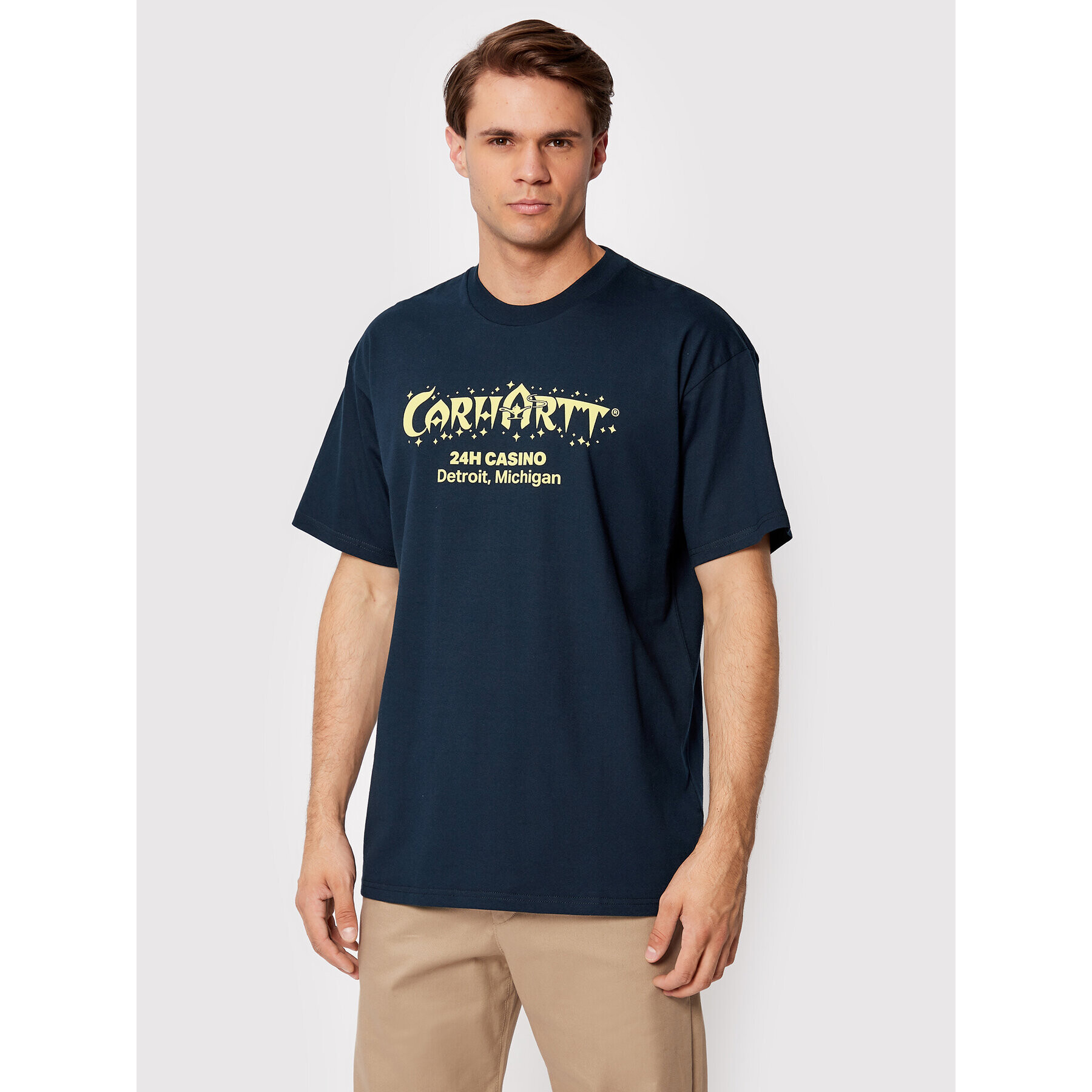 Carhartt WIP Тишърт Casino I030171 Тъмносин Loose Fit - Pepit.bg