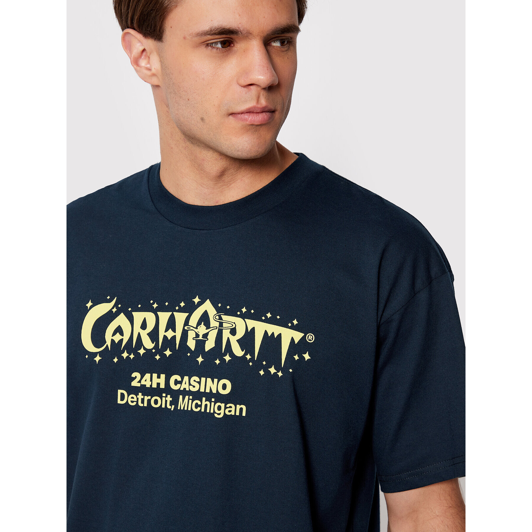 Carhartt WIP Тишърт Casino I030171 Тъмносин Loose Fit - Pepit.bg