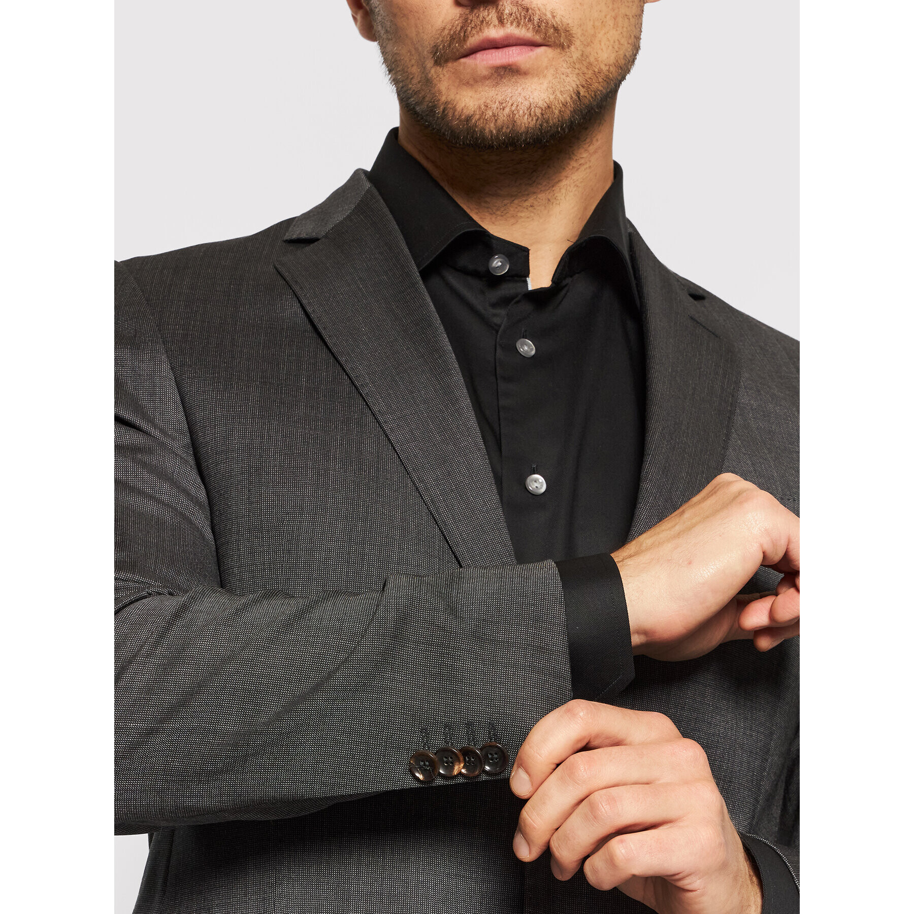 Carl Gross Сако Cg Frinks 061S0-70 Сив Sharp Fit - Pepit.bg