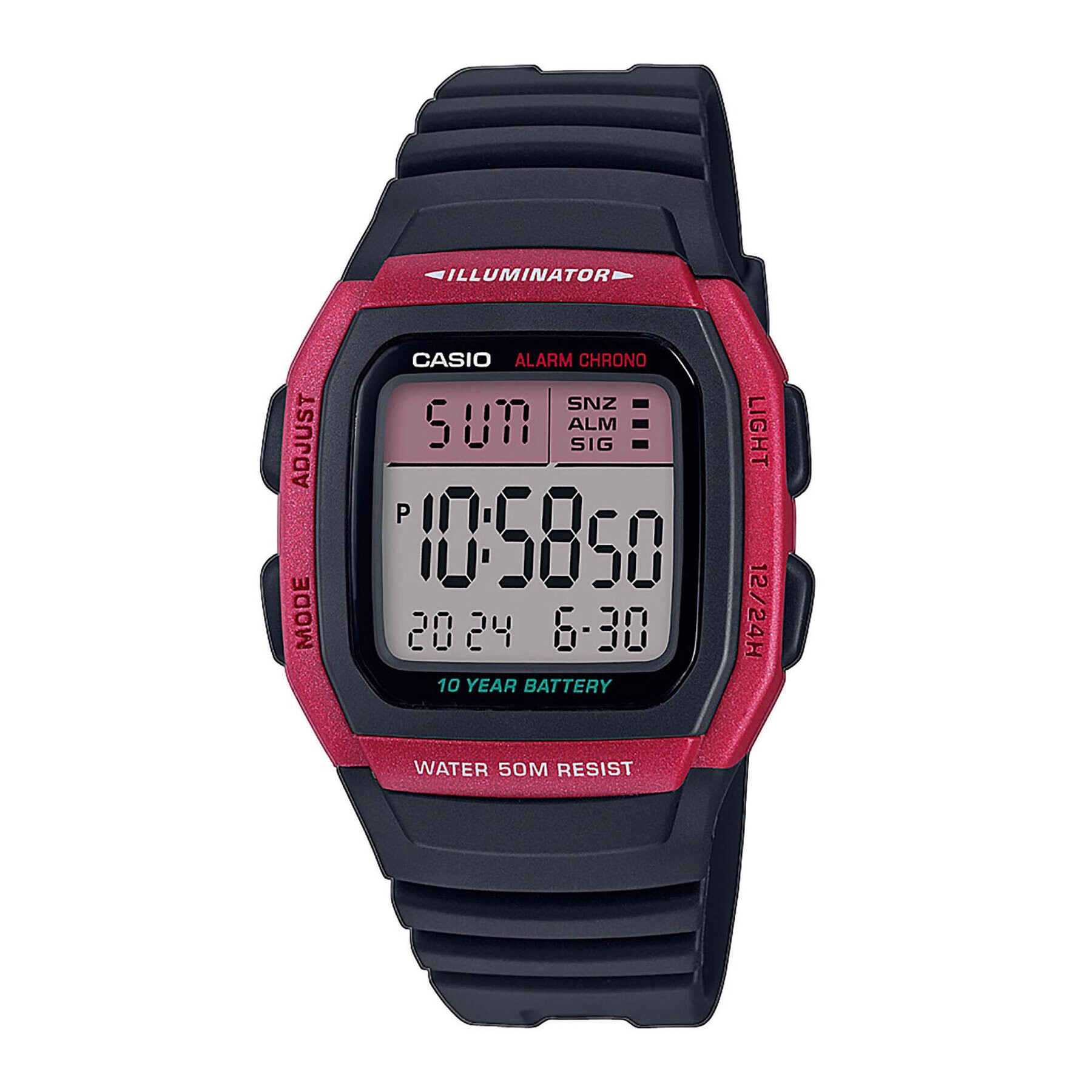 Casio Часовник W-96H-4AVEF Червен - Pepit.bg