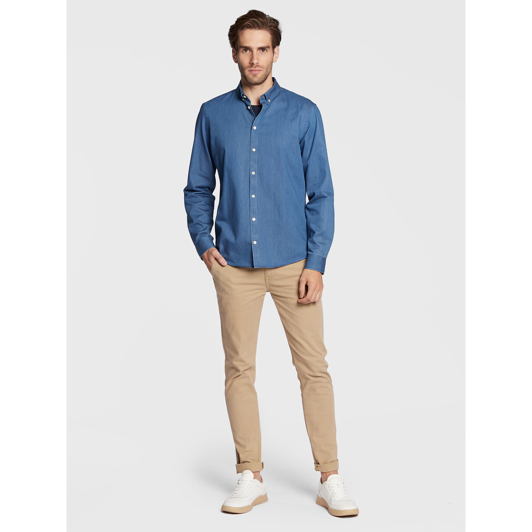 Casual Friday дънкова риза Anton 20504136 Син Regular Fit - Pepit.bg