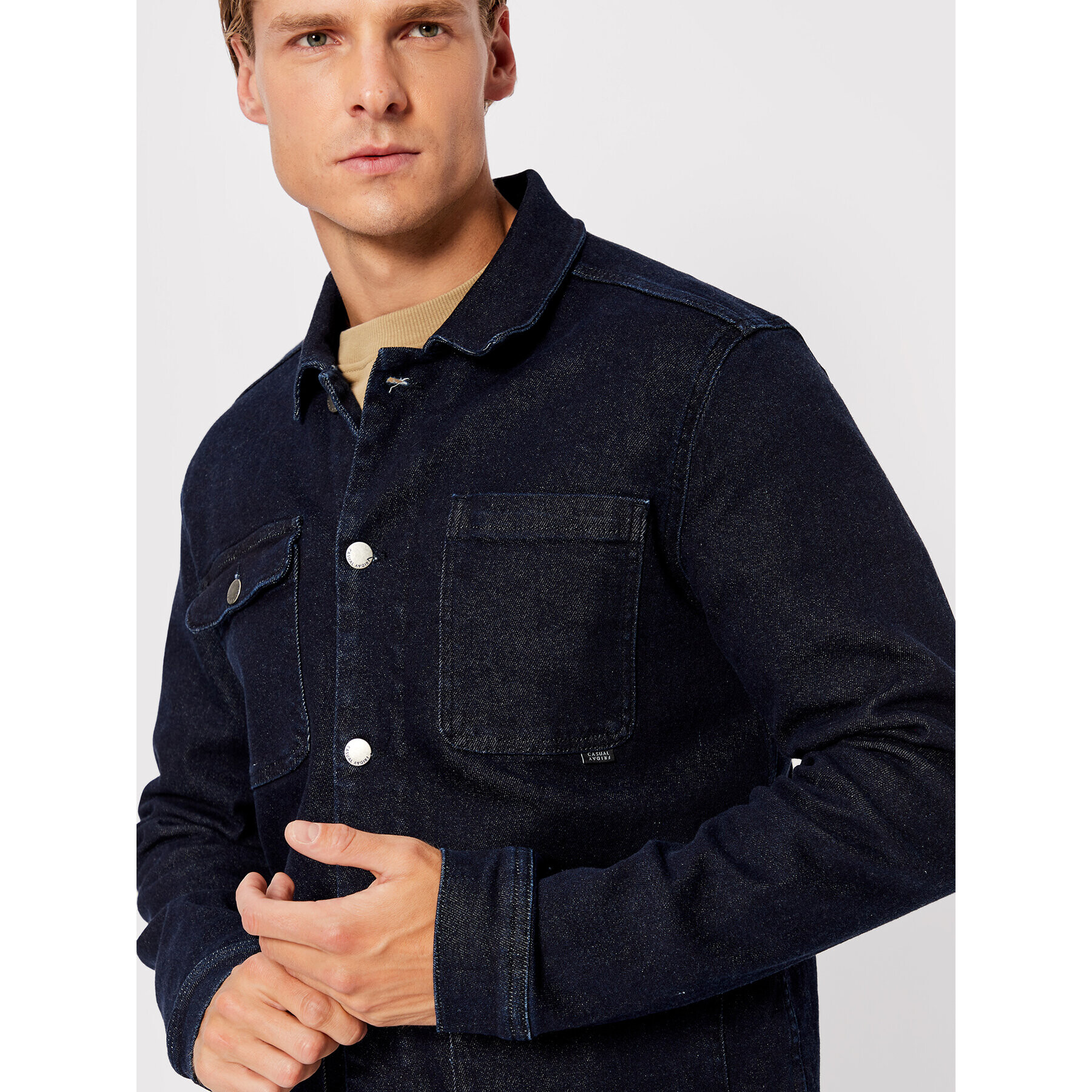 Casual Friday Дънково яке Jersley 20504375 Тъмносин Slim Fit - Pepit.bg