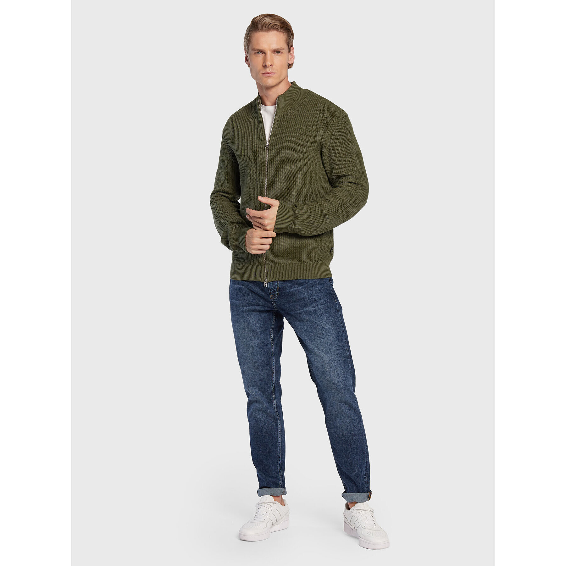 Casual Friday Кардиган Kurt 20504403 Зелен Slim Fit - Pepit.bg