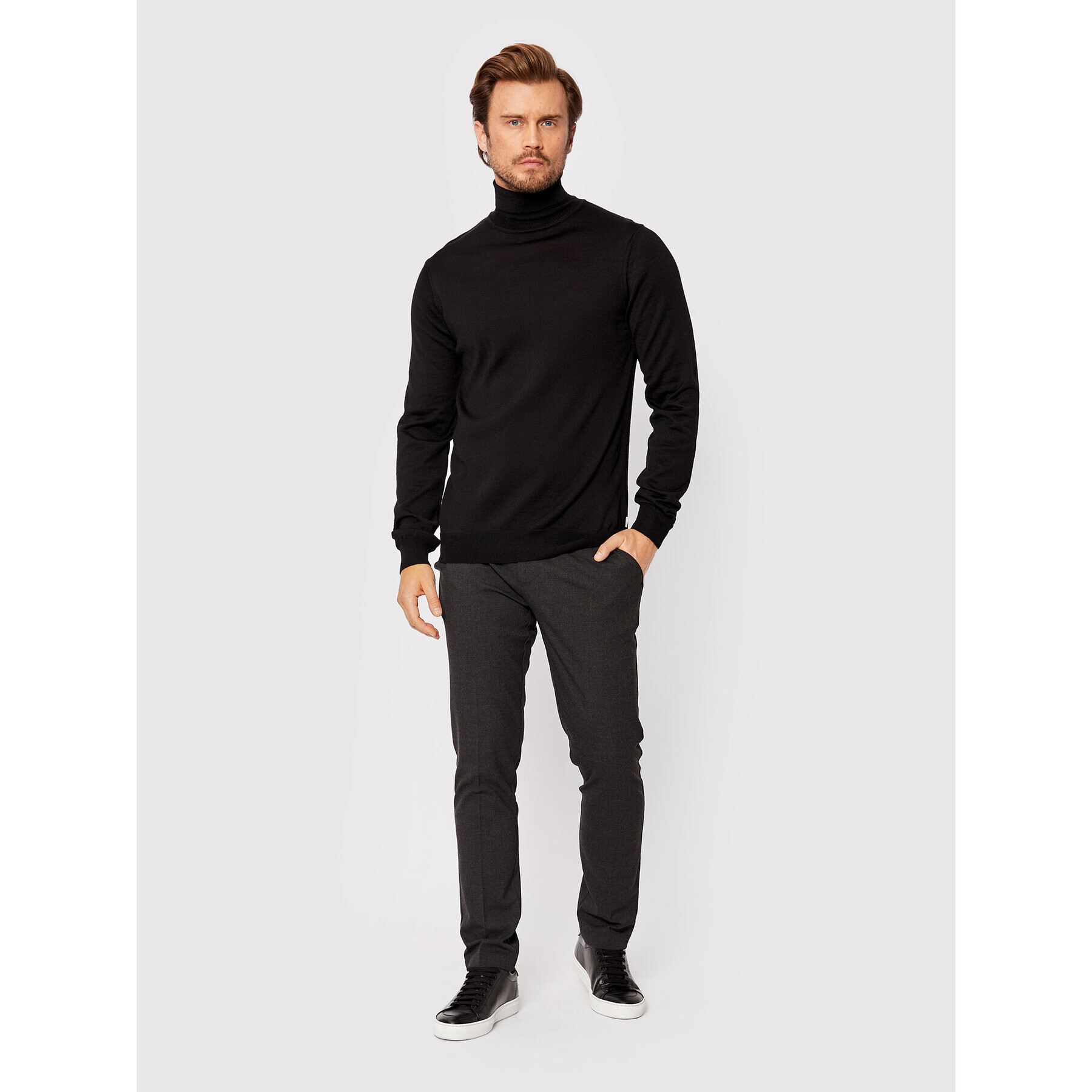 Casual Friday Поло Konrad Merino 501483 Черен Slim Fit - Pepit.bg