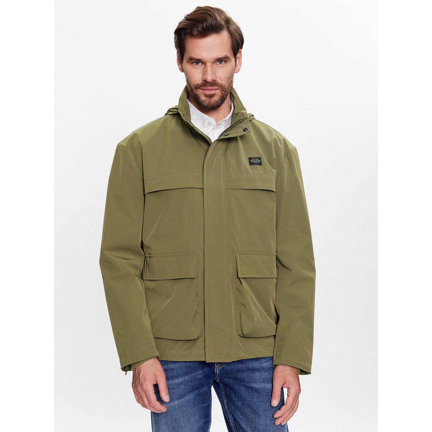 Casual Friday Преходно яке 20504553 Зелен Regular Fit - Pepit.bg