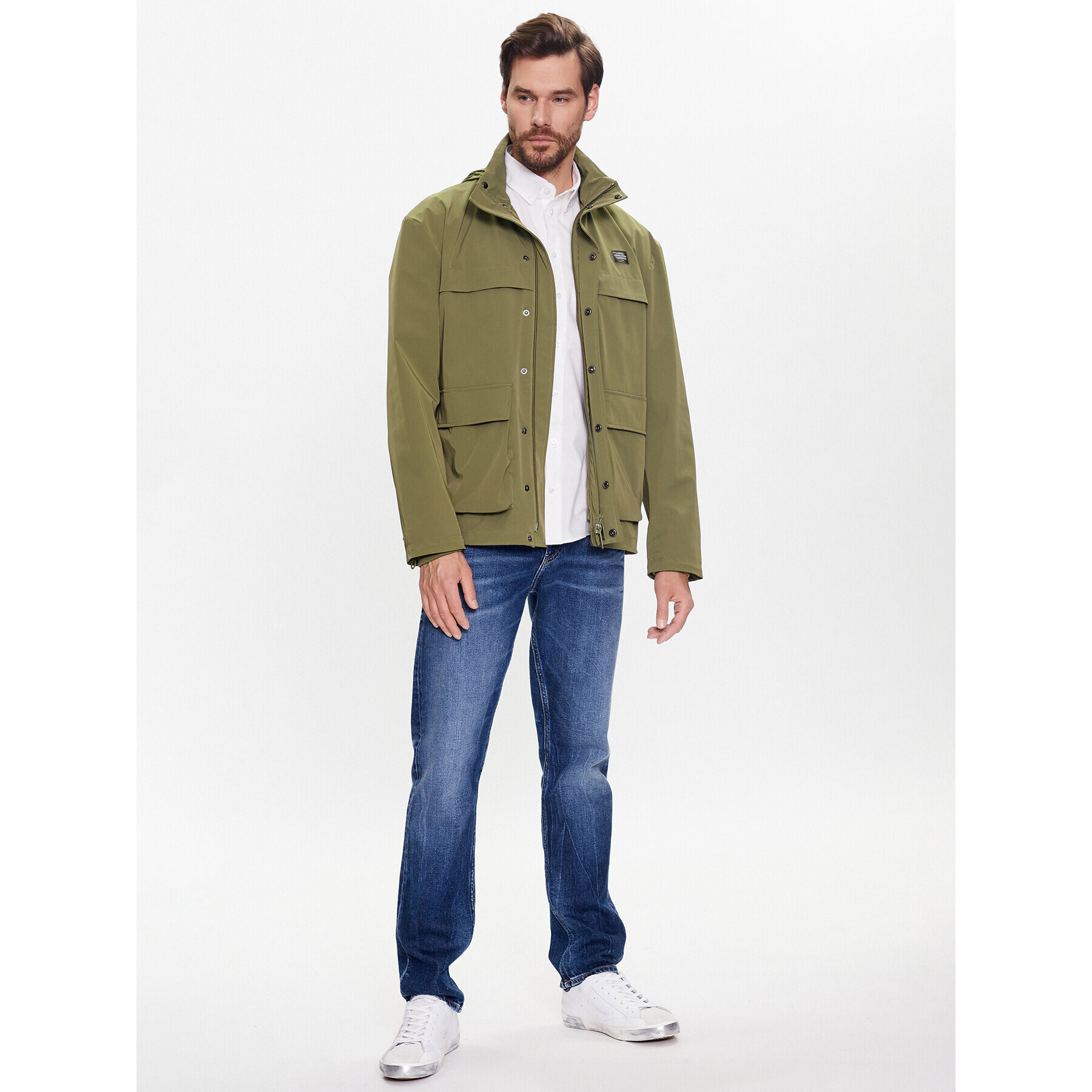 Casual Friday Преходно яке 20504553 Зелен Regular Fit - Pepit.bg