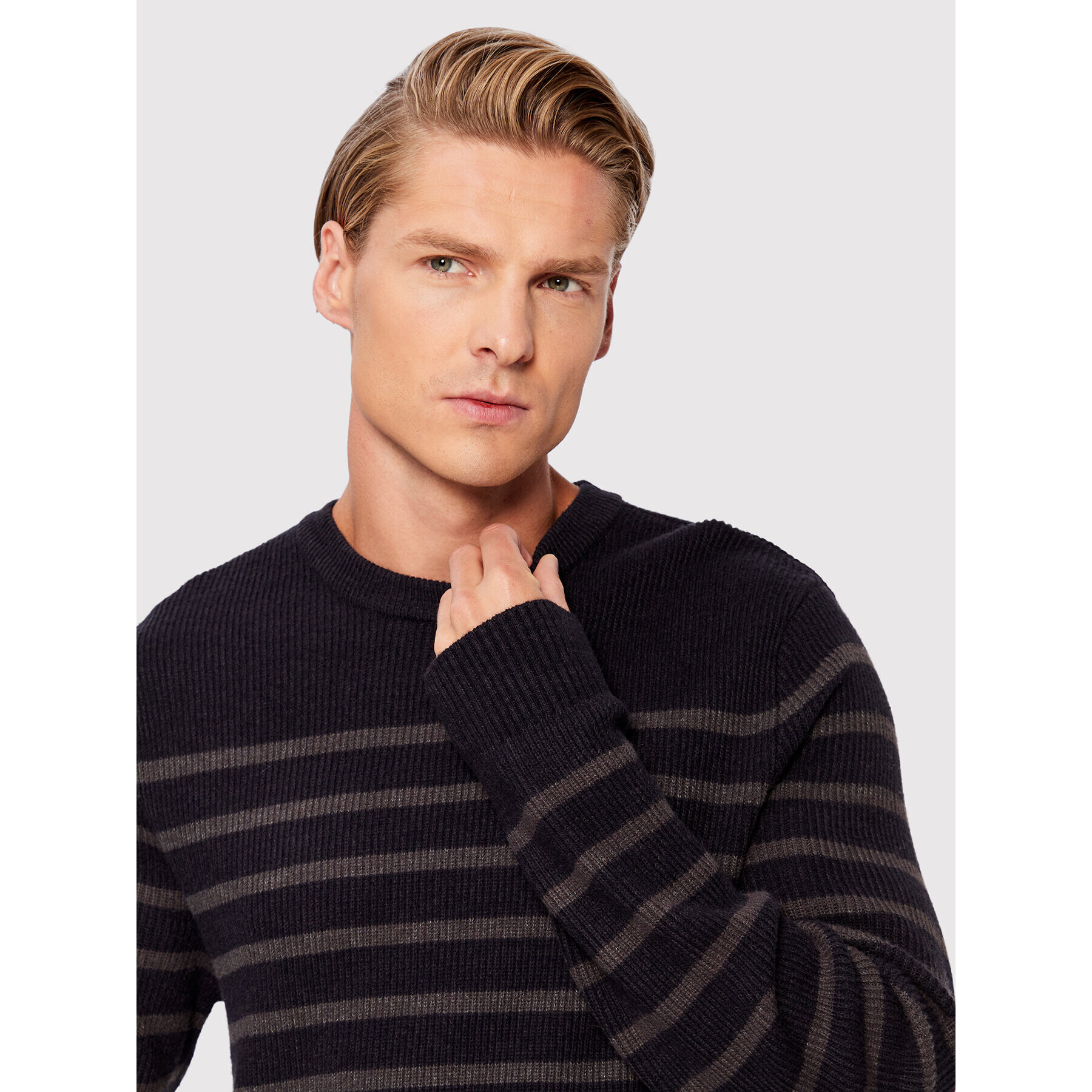 Casual Friday Пуловер Karl Striped 20504400 Тъмносин Regular Fit - Pepit.bg