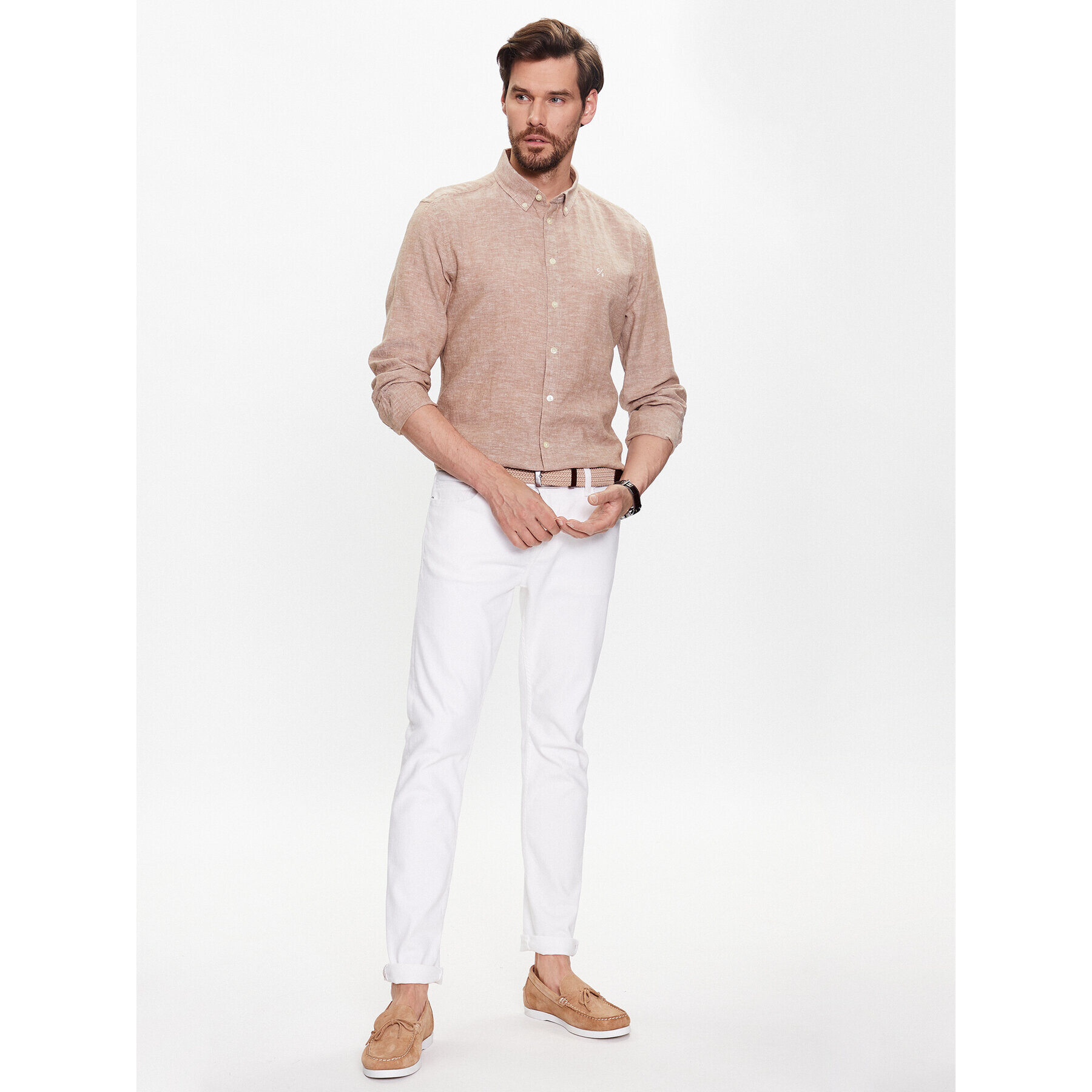 Casual Friday Риза 20504577 Бежов Regular Fit - Pepit.bg