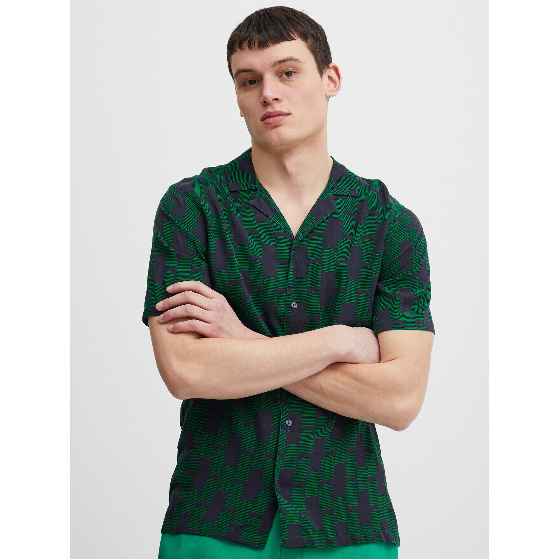 Casual Friday Риза 20504671 Зелен Regular Fit - Pepit.bg
