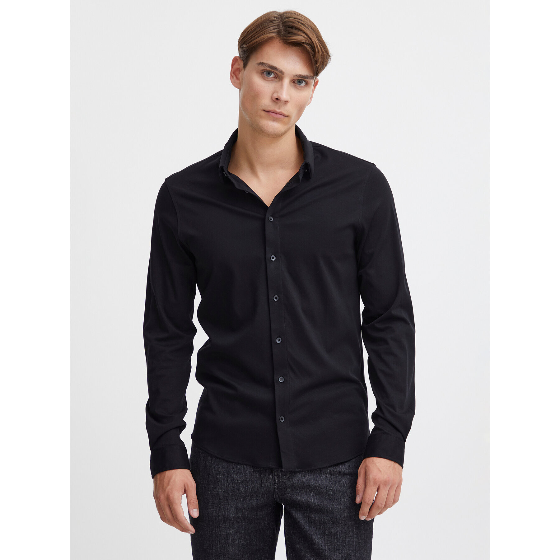 Casual Friday Риза 20504841 Черен Slim Fit - Pepit.bg