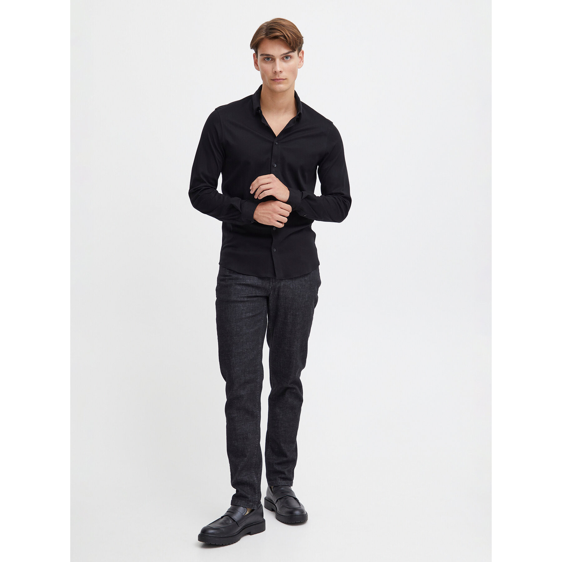 Casual Friday Риза 20504841 Черен Slim Fit - Pepit.bg