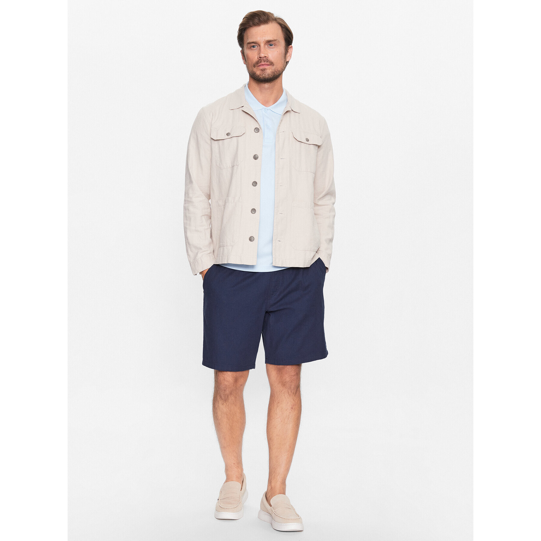 Casual Friday Шорти от плат 20504305 Тъмносин Regular Fit - Pepit.bg