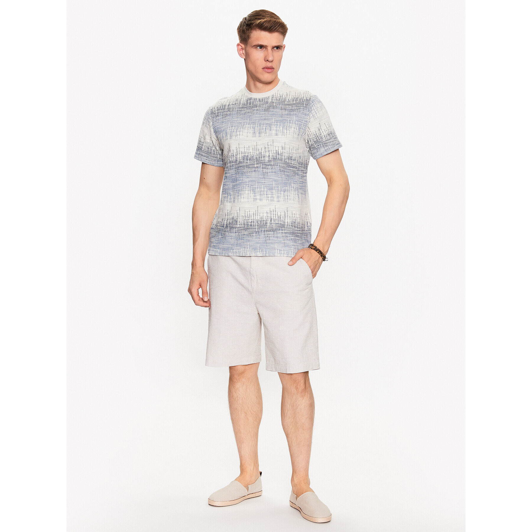 Casual Friday Шорти от плат 20504683 Екрю Regular Fit - Pepit.bg