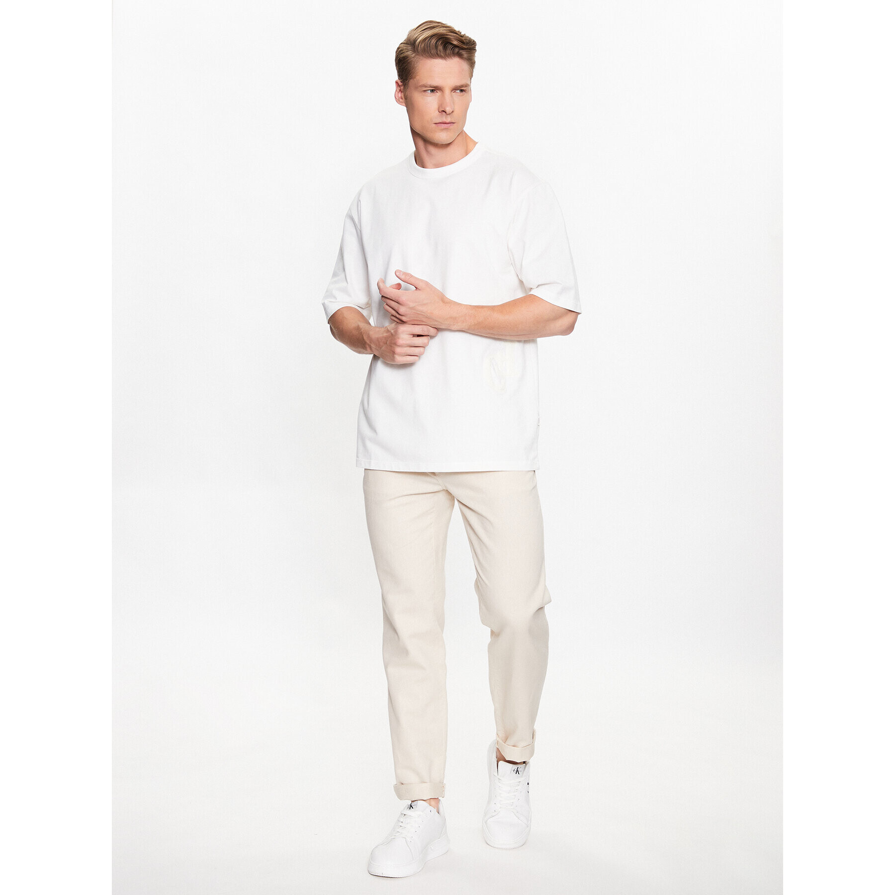 Casual Friday Тишърт 20504605 Екрю Regular Fit - Pepit.bg
