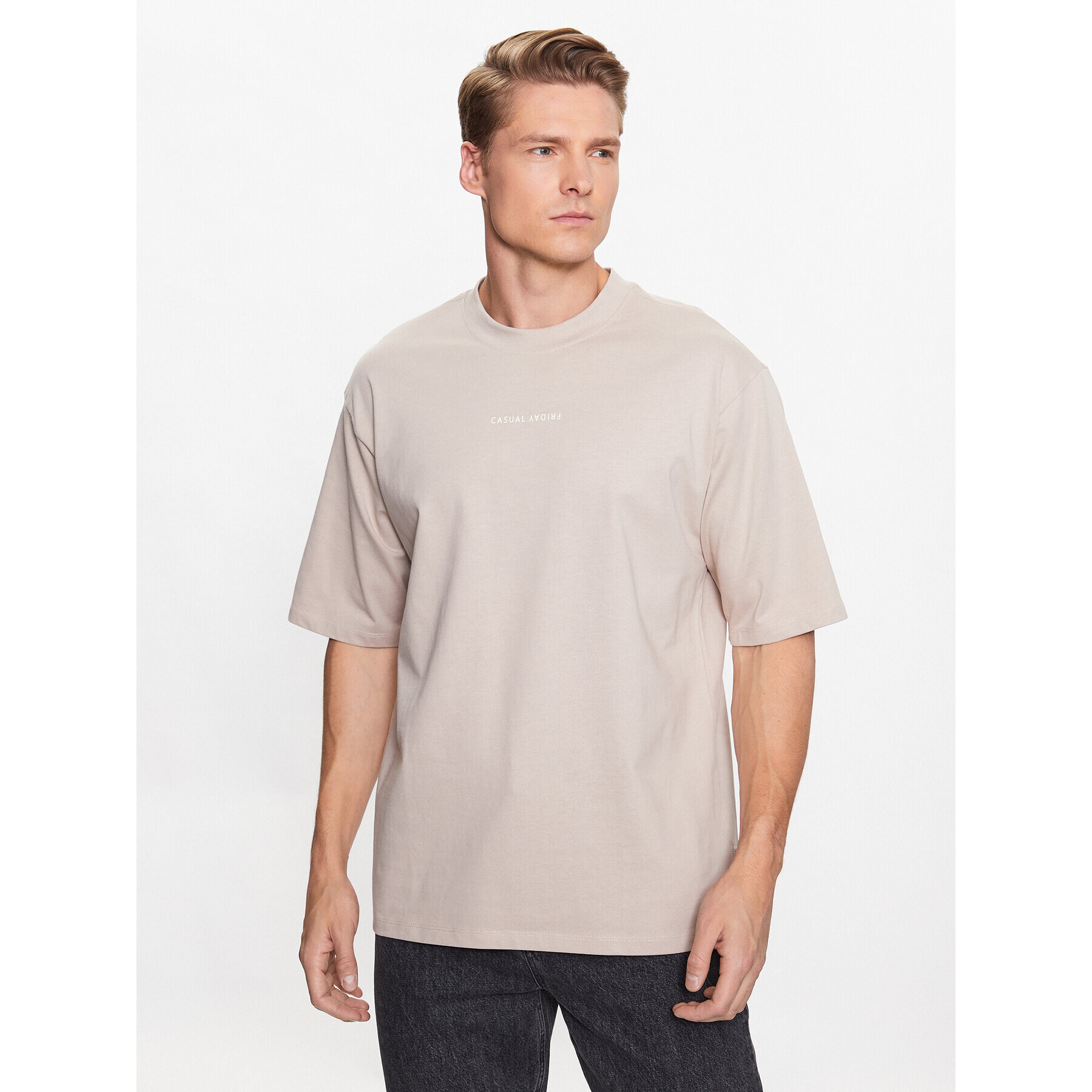 Casual Friday Тишърт 20504608 Бежов Regular Fit - Pepit.bg