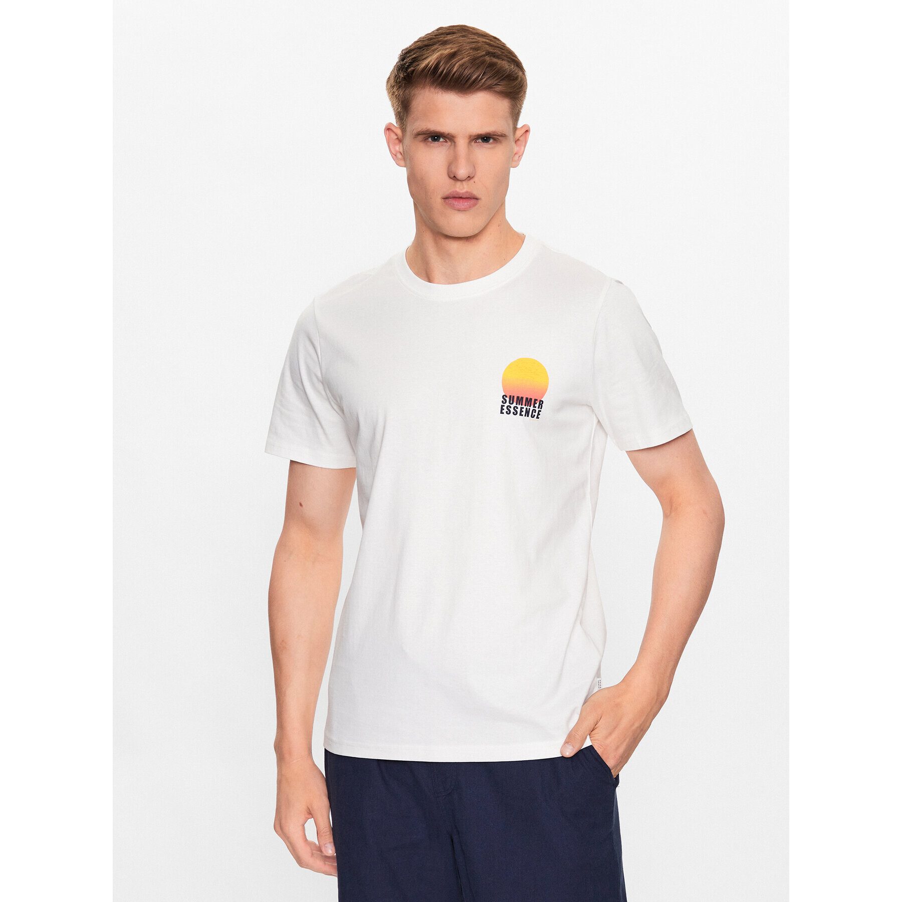 Casual Friday Тишърт 20504704 Екрю Regular Fit - Pepit.bg