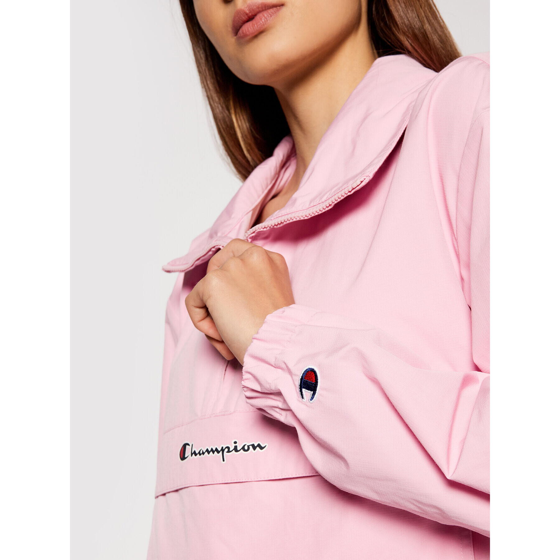 Champion Анорак Script Logo 114170 Розов Regular Fit - Pepit.bg