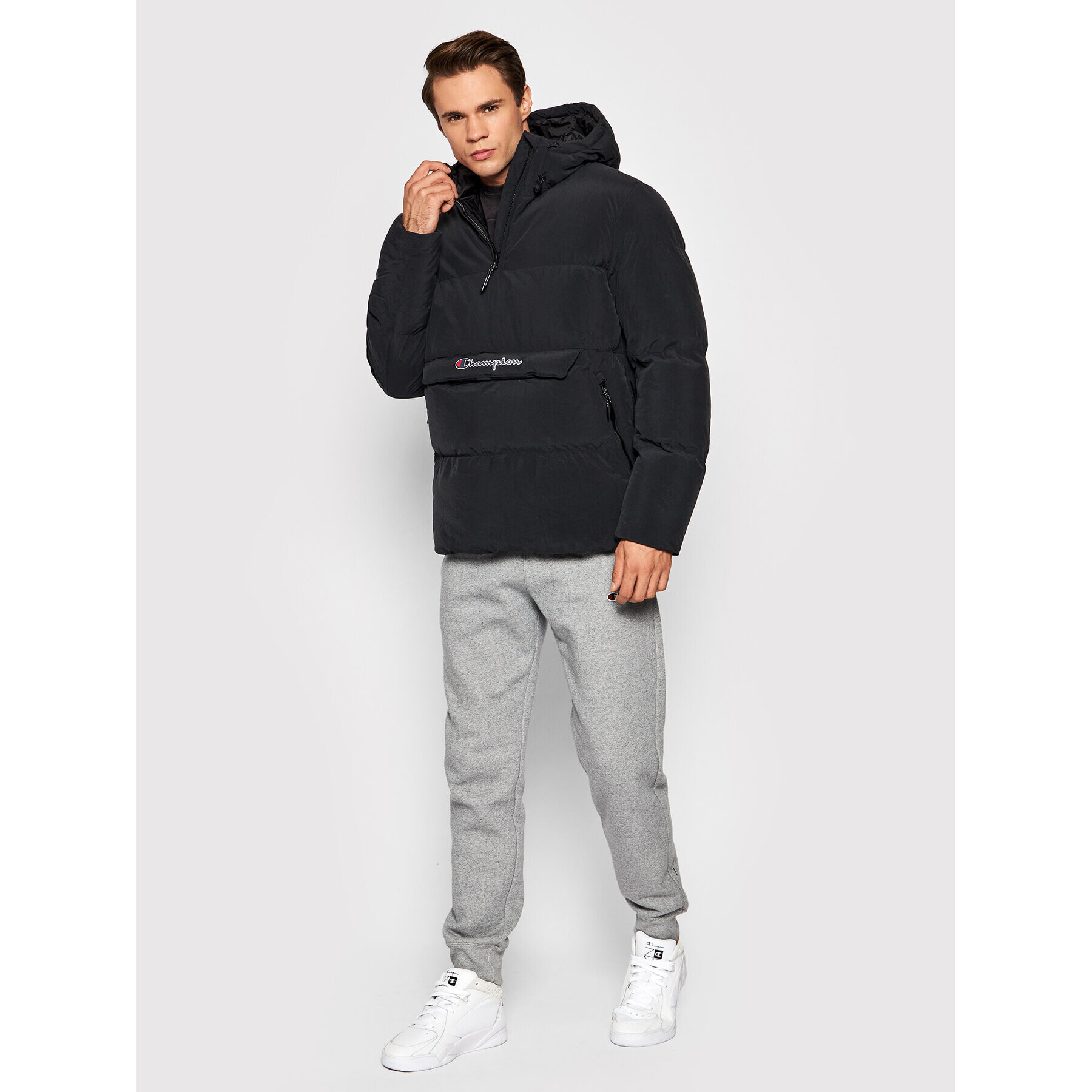 Champion Анорак Script Logo 216733 Черен Regular Fit - Pepit.bg