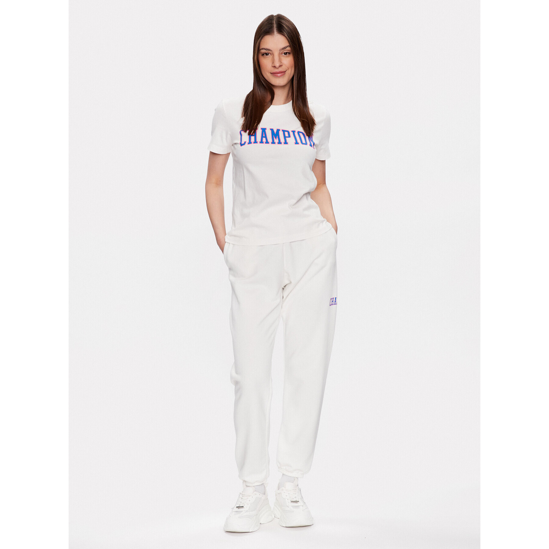 Champion Долнище анцуг 116083 Бял Regular Fit - Pepit.bg