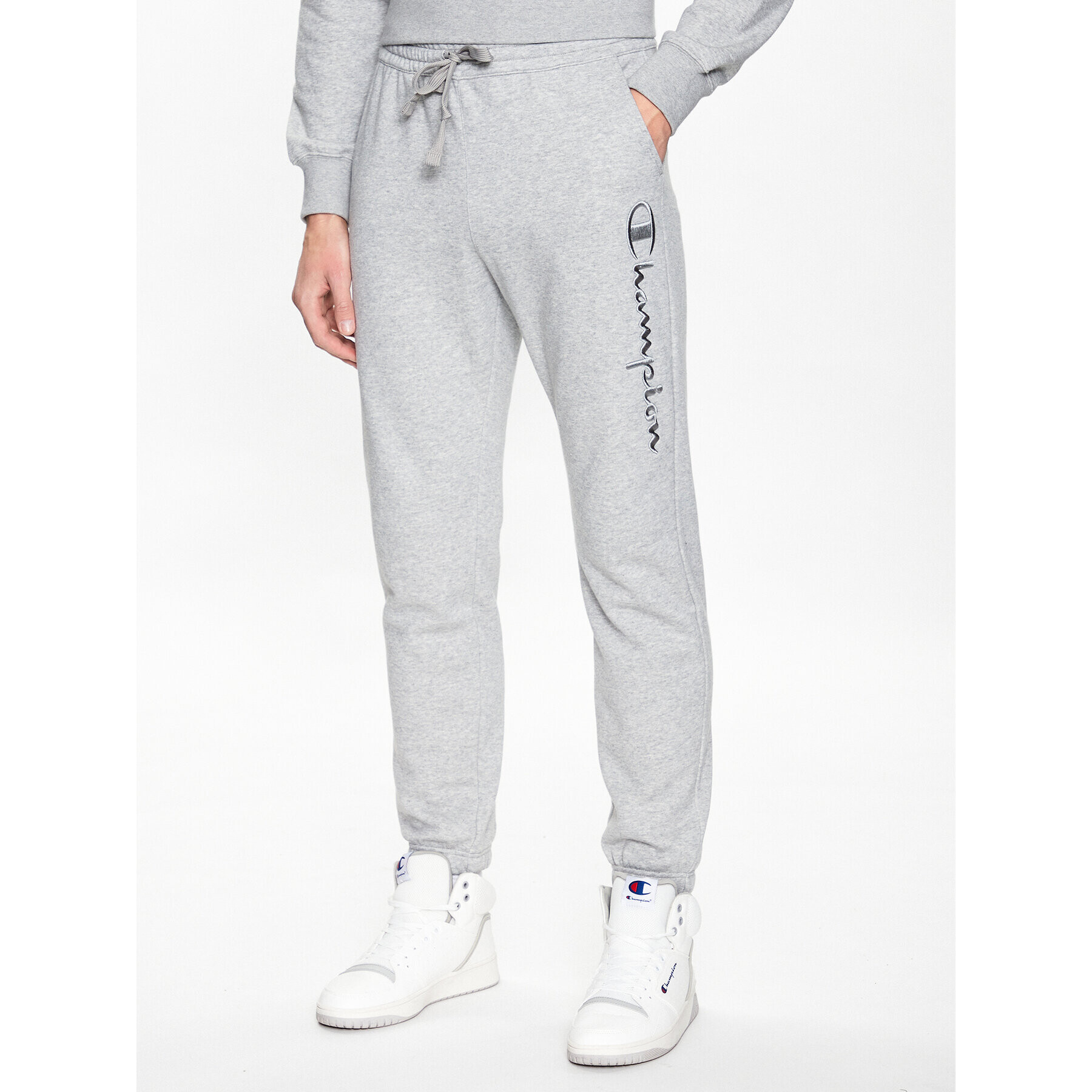 Champion Долнище анцуг 218488 Сив Regular Fit - Pepit.bg
