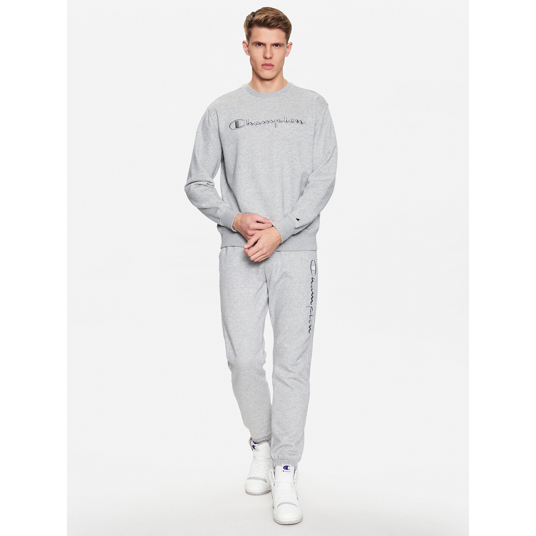 Champion Долнище анцуг 218488 Сив Regular Fit - Pepit.bg