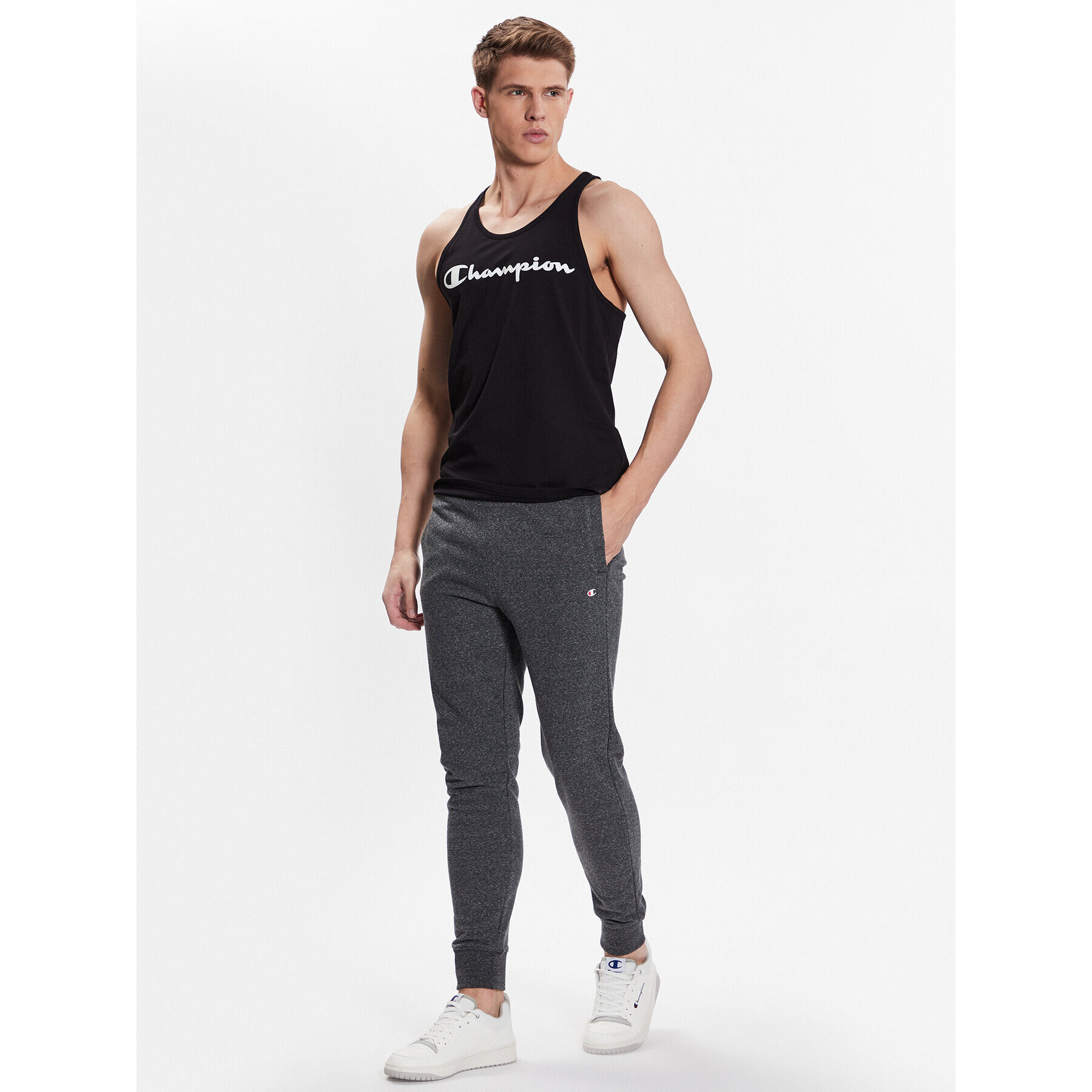 Champion Долнище анцуг 218708 Сив Slim Fit - Pepit.bg