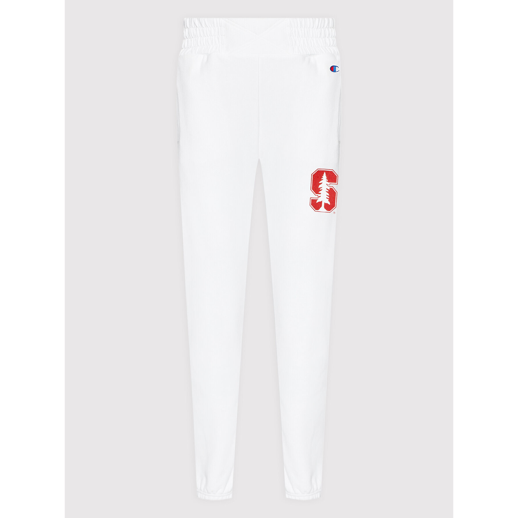 Champion Долнище анцуг College Print 115112 Бял Custom Fit - Pepit.bg