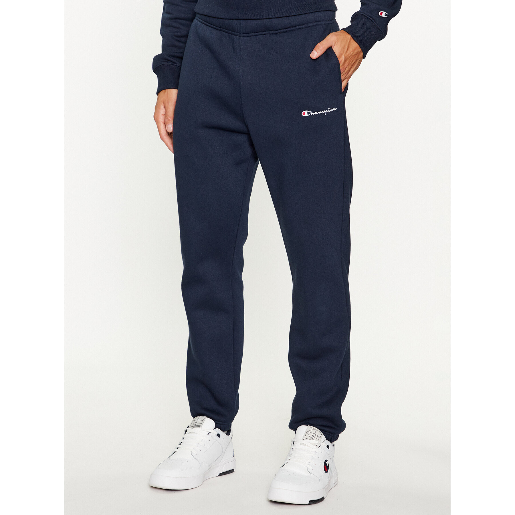 Champion Долнище анцуг Elastic Cuff Pants 219420 Тъмносин Comfort Fit - Pepit.bg