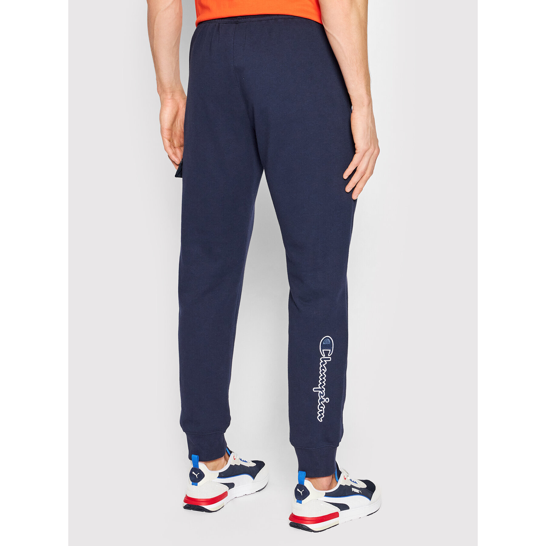 Champion Долнище анцуг Embroidered С Logo 217074 Тъмносин Regular Fit - Pepit.bg