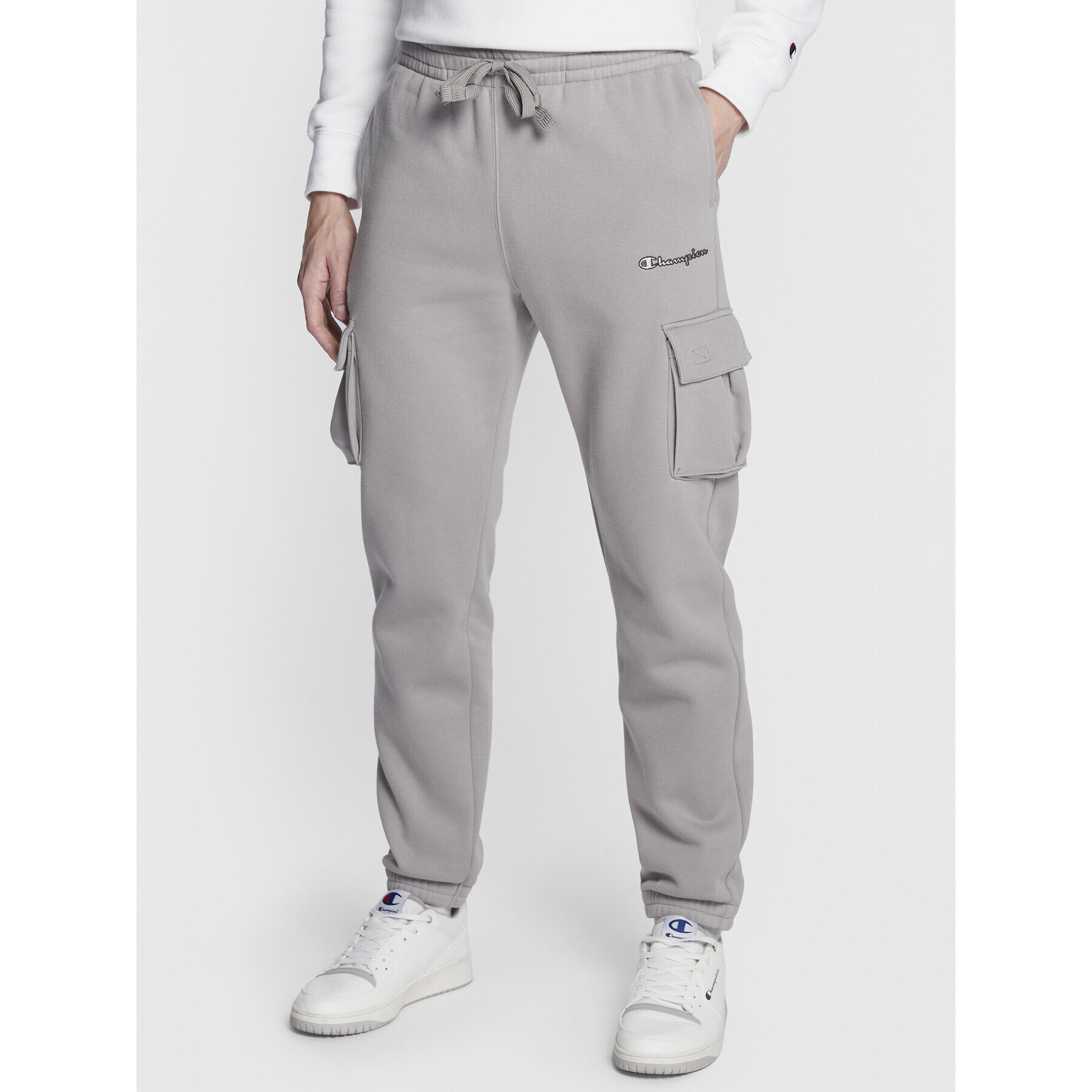 Champion Долнище анцуг Heavy Fleece Cargo 217871 Сив Regular Fit - Pepit.bg