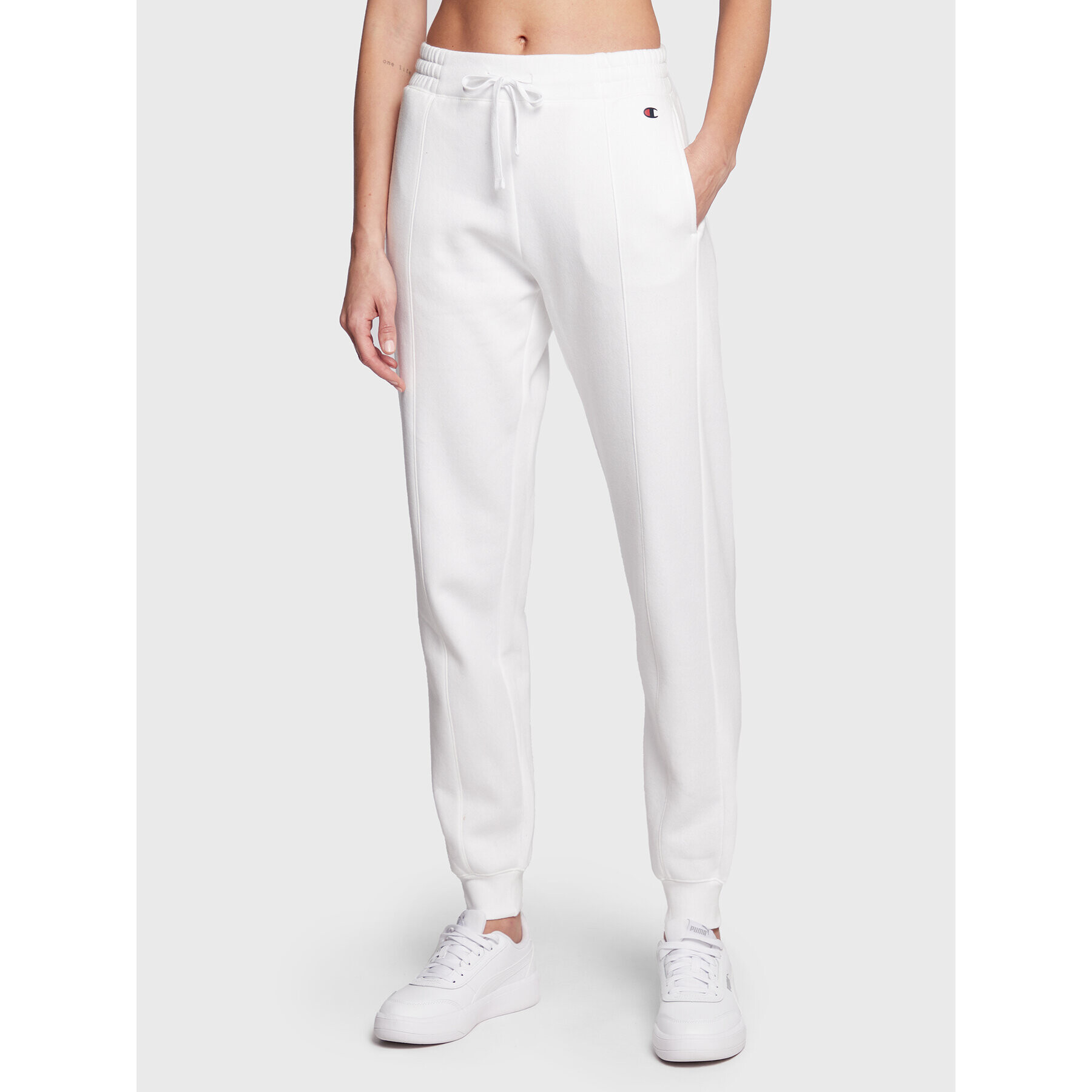 Champion Долнище анцуг Legacy Rib Cuff 115411 Бял Regular Fit - Pepit.bg