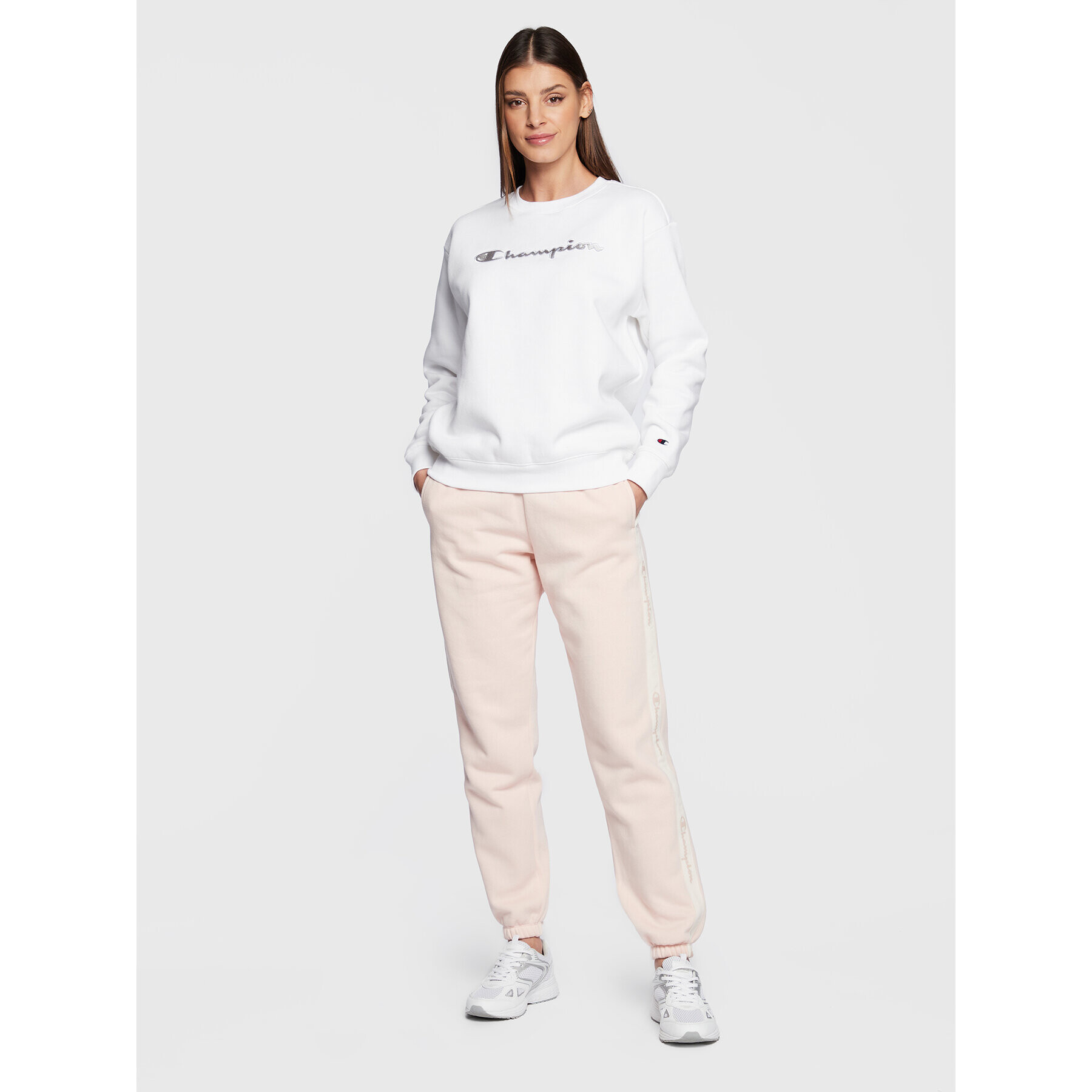 Champion Долнище анцуг Slide Tape 115576 Розов Regular Fit - Pepit.bg