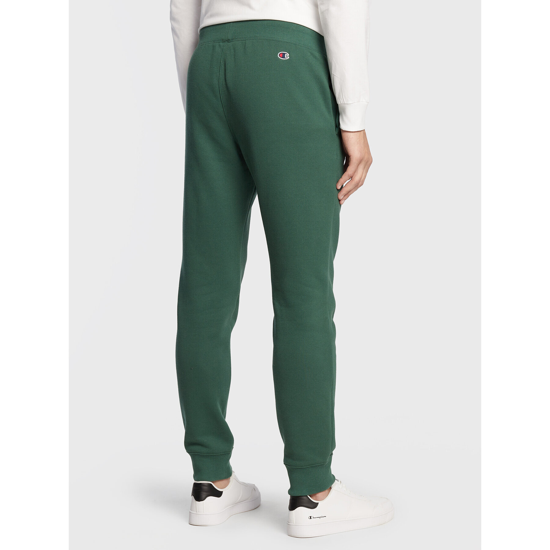 Champion Долнище анцуг Small Script Logo 217867 Зелен Regular Fit - Pepit.bg