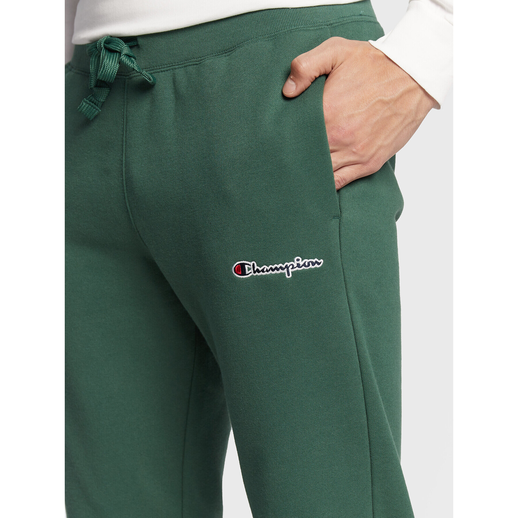 Champion Долнище анцуг Small Script Logo 217867 Зелен Regular Fit - Pepit.bg