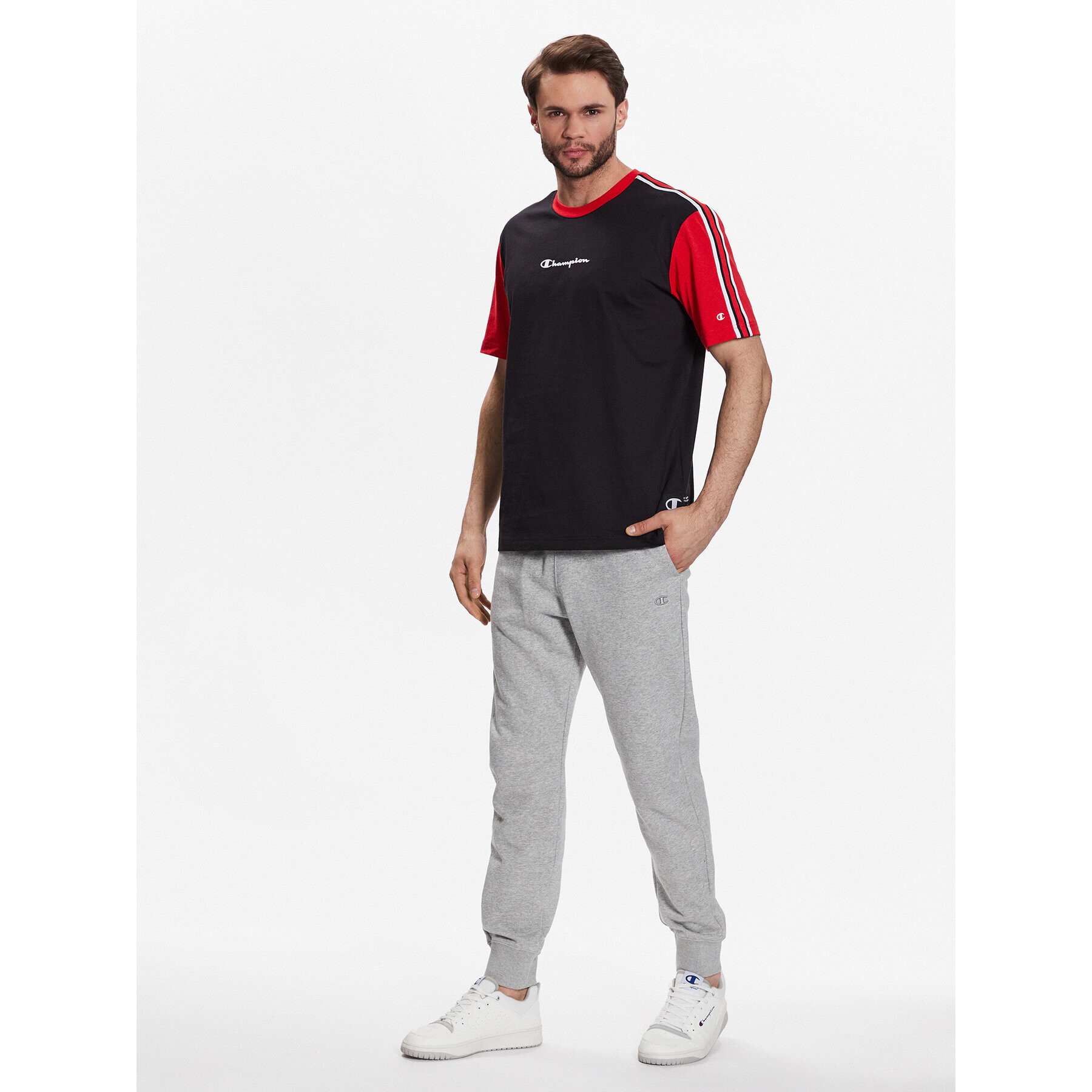 Champion Долнище анцуг Tonal Embroidered 218494 Сив Regular Fit - Pepit.bg
