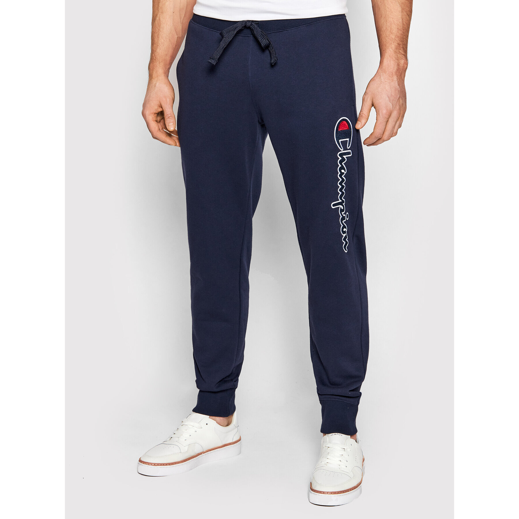 Champion Долнище анцуг Vertical Logo 217062 Тъмносин Regular Fit - Pepit.bg