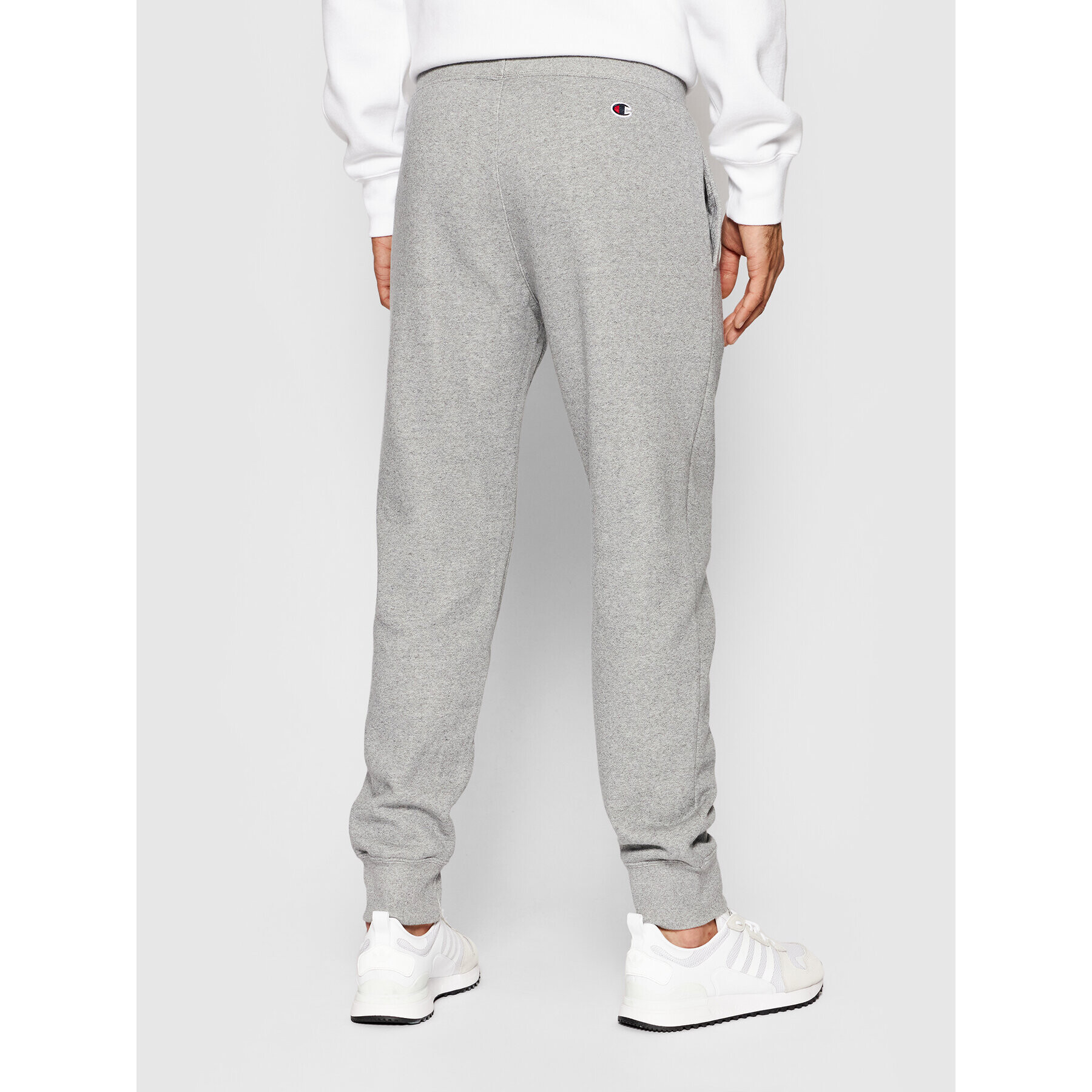 Champion Долнище анцуг Blend Small Script Logo 216479 Сив Regular Fit - Pepit.bg