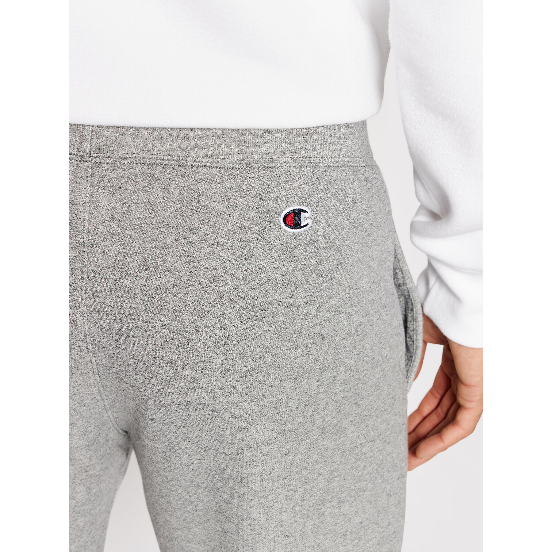 Champion Долнище анцуг Blend Small Script Logo 216479 Сив Regular Fit - Pepit.bg